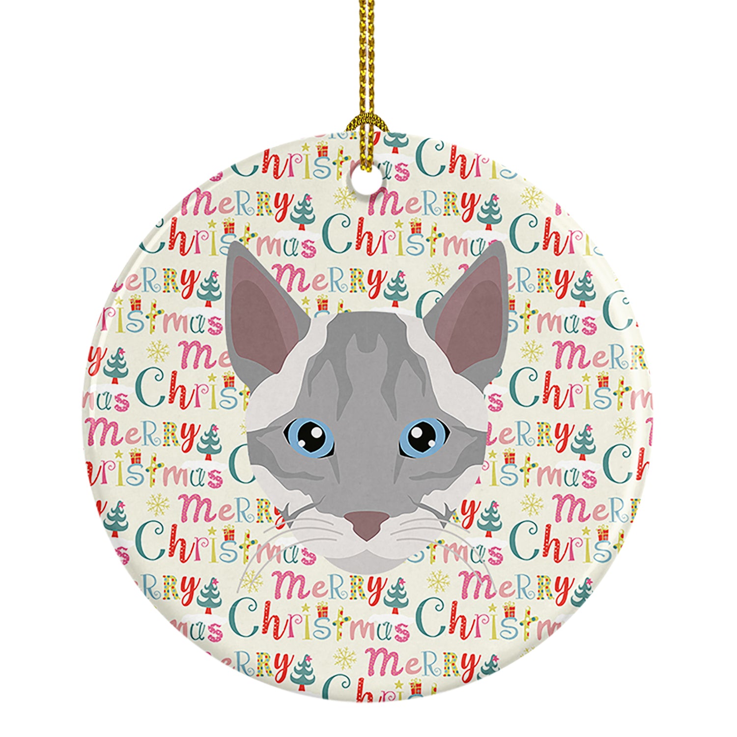Buy this Ojos Azules Cat Christmas Ceramic Ornament