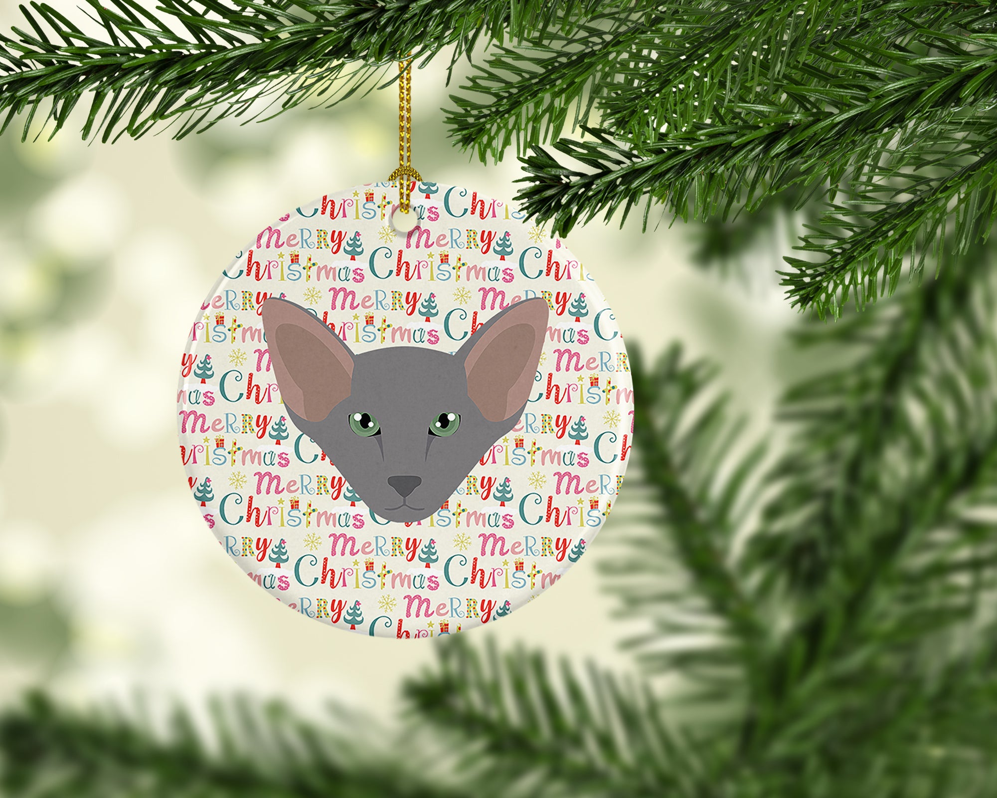 Buy this Oriental Shorthair Cat Christmas Ceramic Ornament