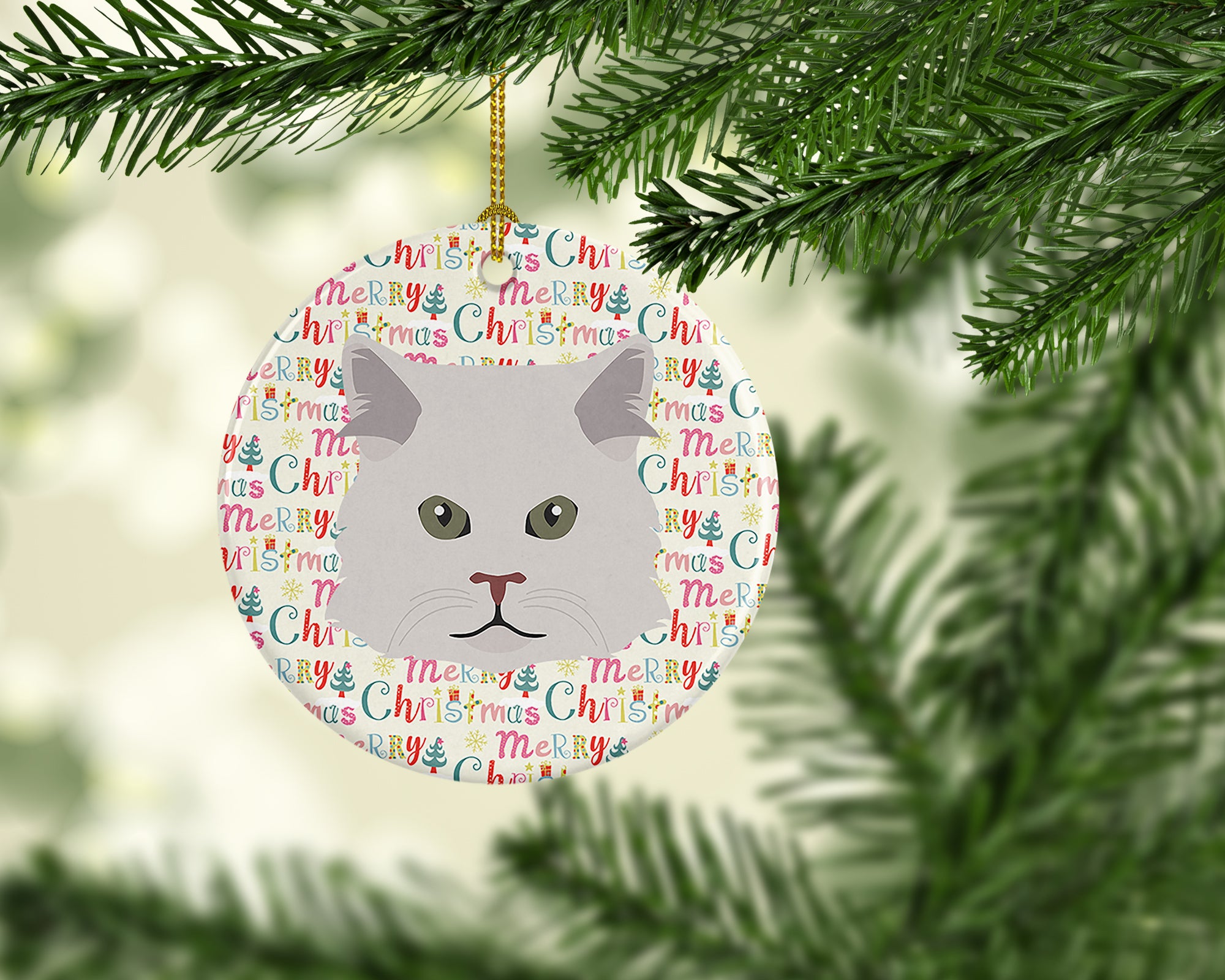 Buy this Persian Traditional Cat Christmas Ceramic Ornament