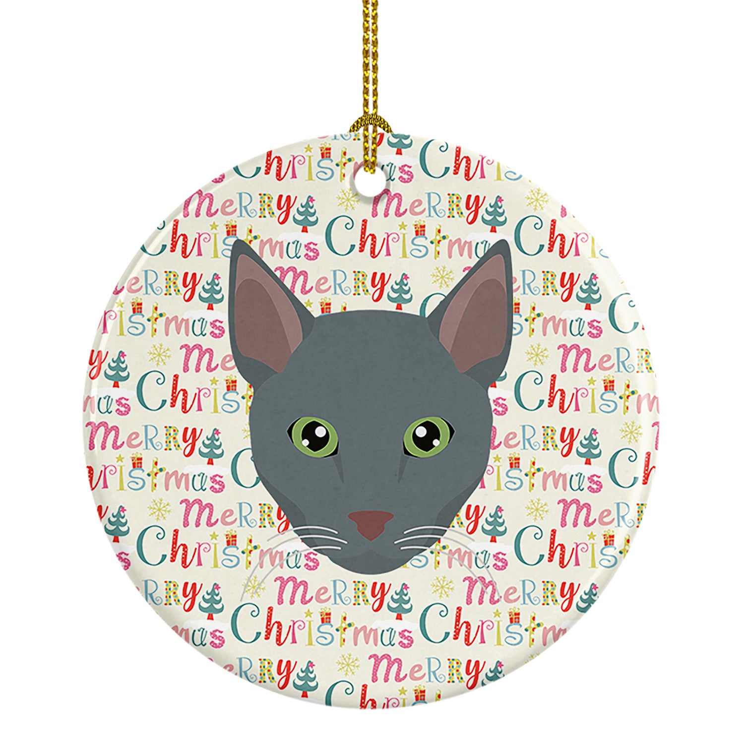 Buy this Raas Cat Christmas Ceramic Ornament