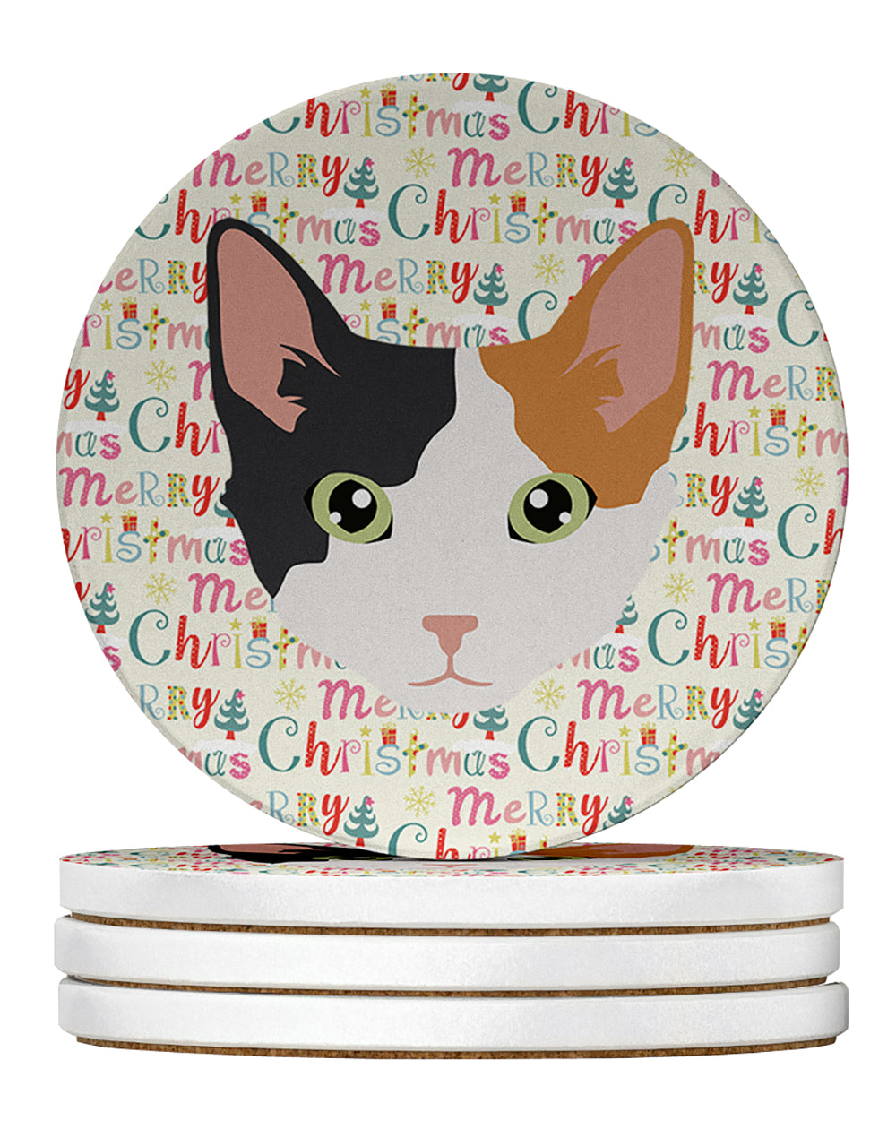 Buy this Skookum Cat Christmas Large Sandstone Coasters Pack of 4