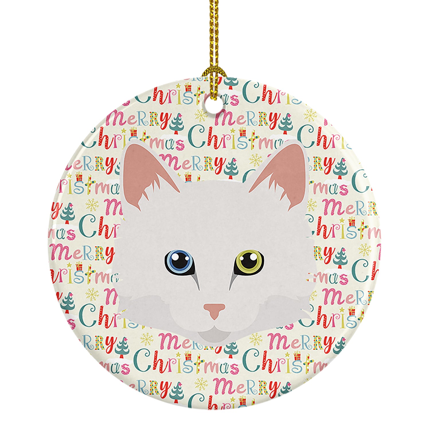 Buy this Turkish Angora Cat Christmas Ceramic Ornament