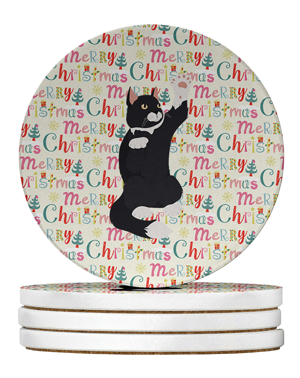 Buy this American Polydactyl Cat Christmas Large Sandstone Coasters Pack of 4
