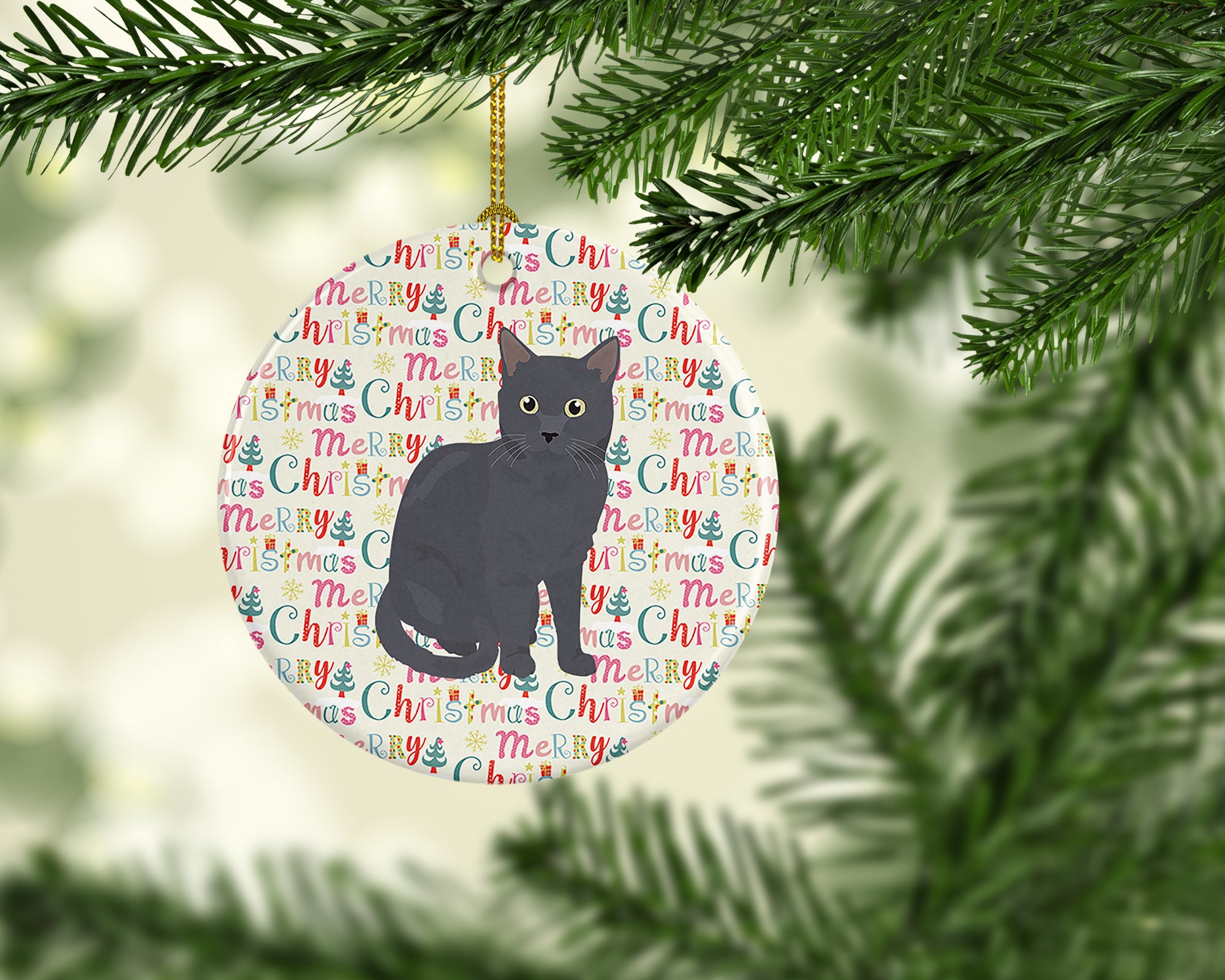 Nebelung Cat Christmas Ceramic Ornament - the-store.com