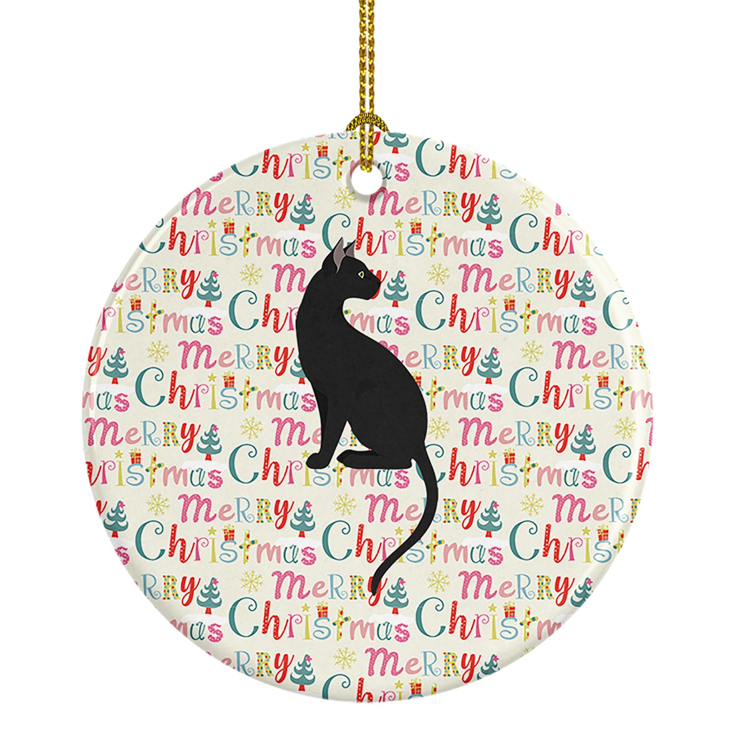 Buy this Pantherette Cat Christmas Ceramic Ornament