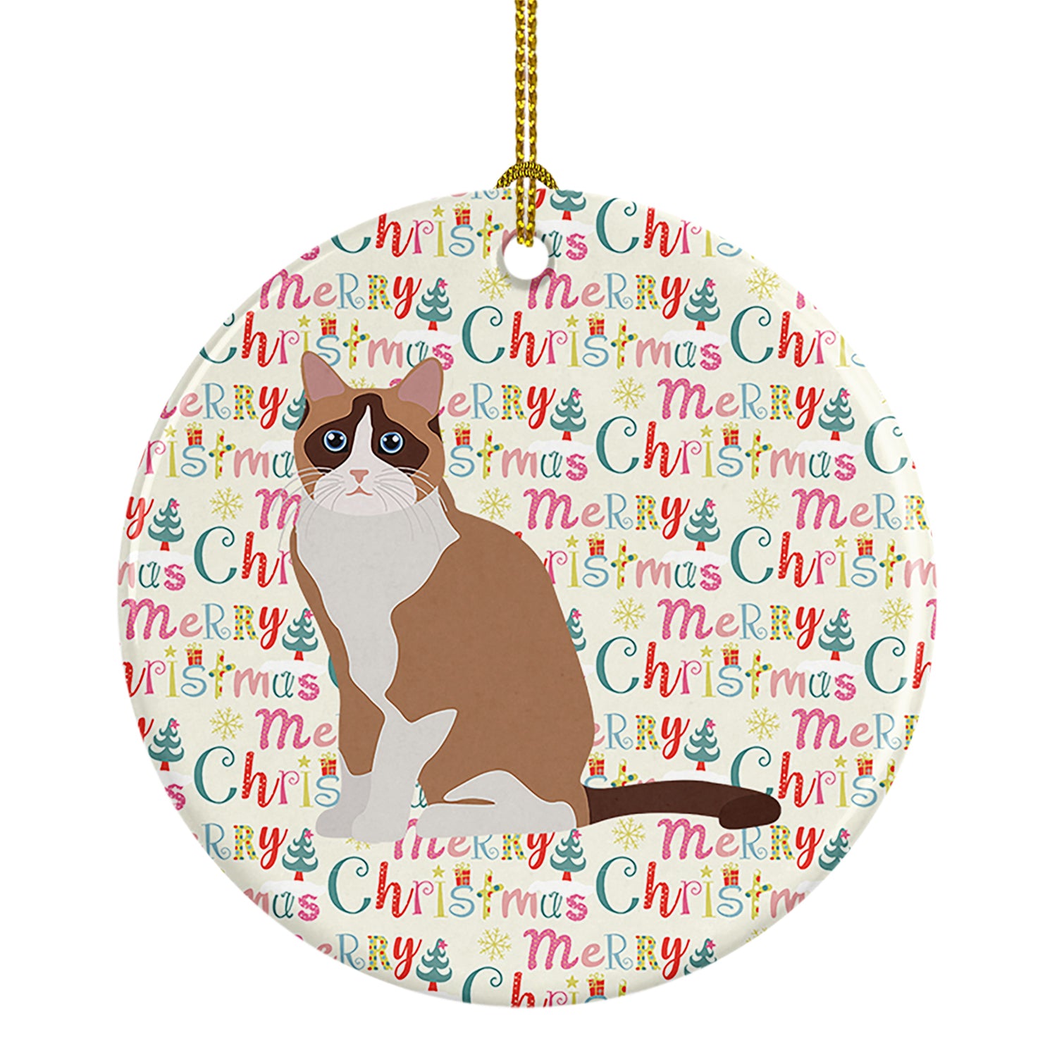 Buy this Snowshoe #2 Cat Christmas Ceramic Ornament