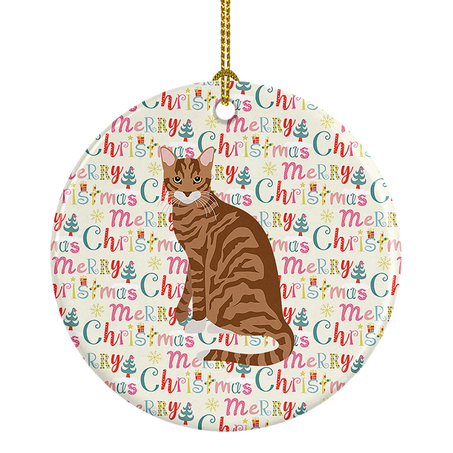 Buy this Toyger Cat Christmas Ceramic Ornament