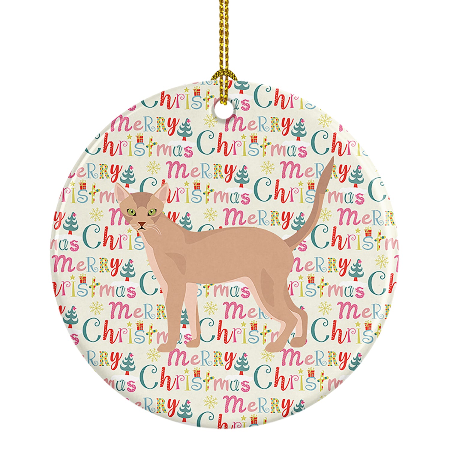 Buy this Fawn Abyssinian Cat Christmas Ceramic Ornament