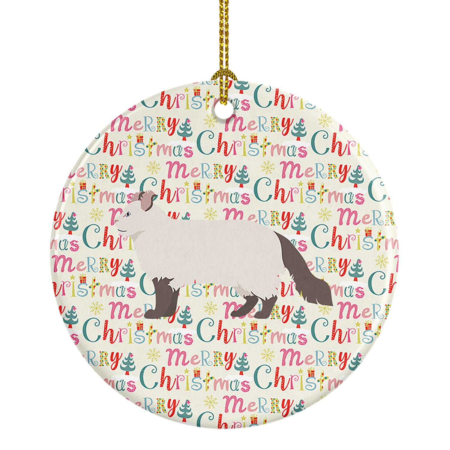 Buy this American Curl #2 Cat Christmas Ceramic Ornament
