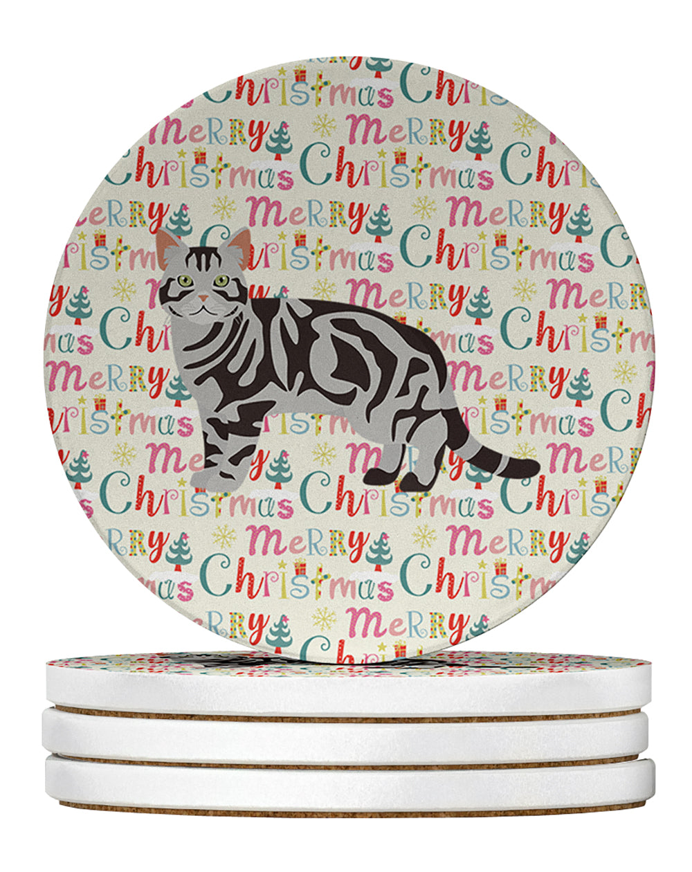 Buy this American Shorthair #1 Cat Christmas Large Sandstone Coasters Pack of 4