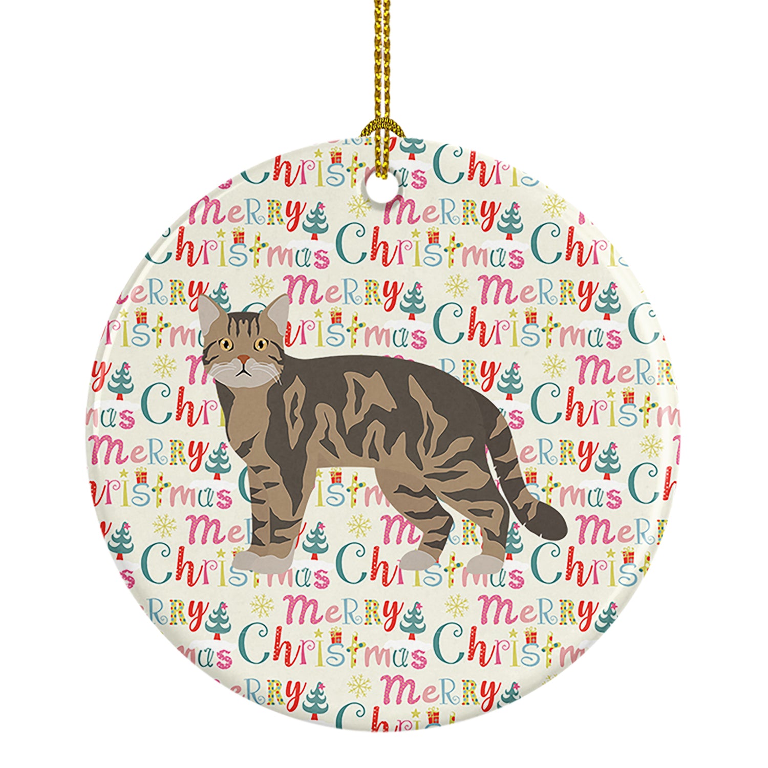 Buy this American Wirehair #1 Cat Christmas Ceramic Ornament