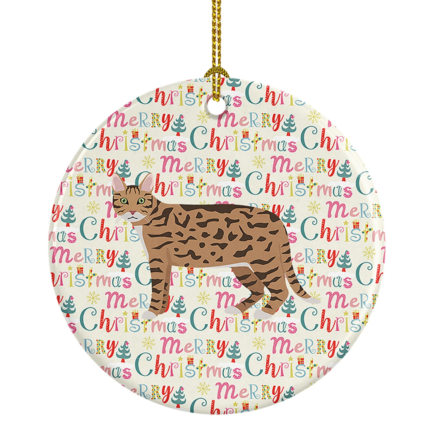 Buy this California Spangled #2 Cat Christmas Ceramic Ornament
