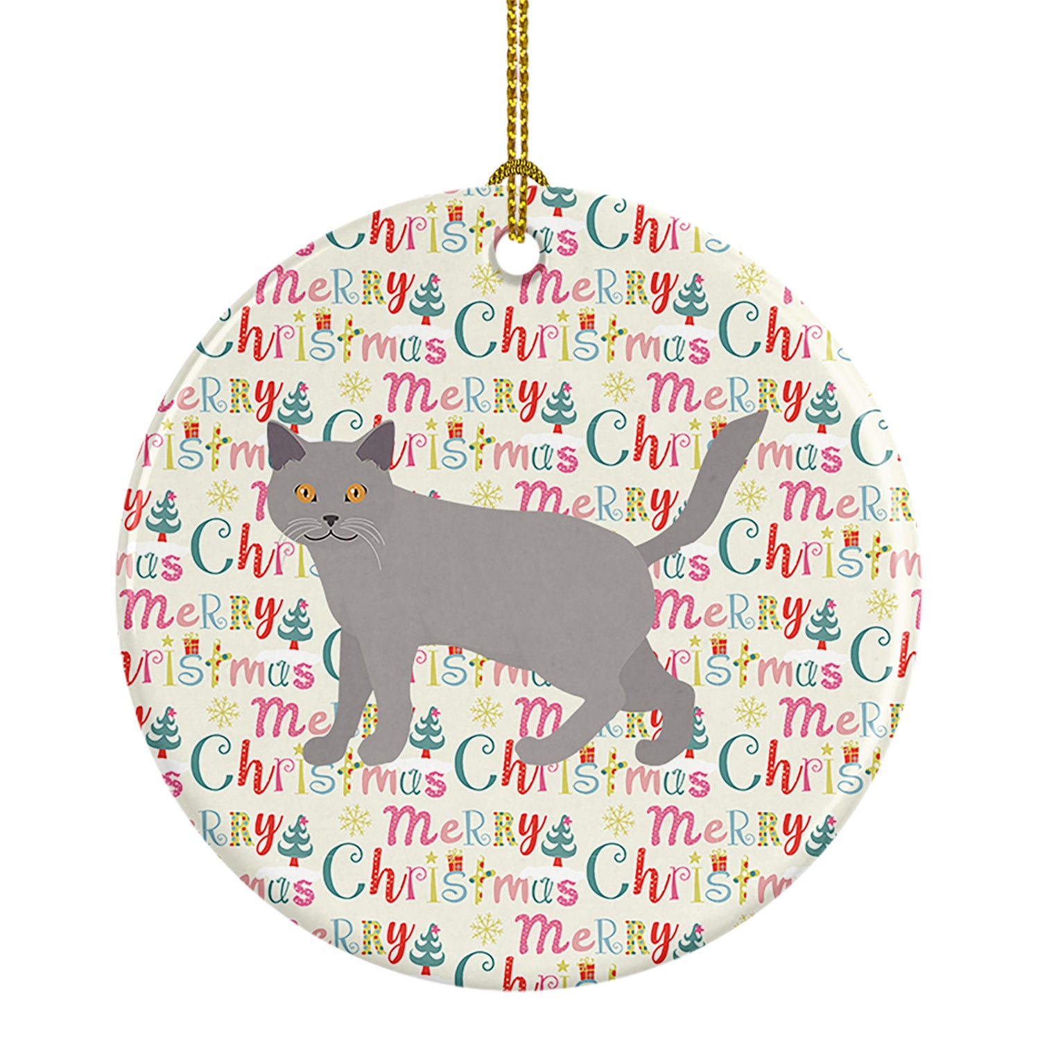 Buy this Chartreux #2 Cat Christmas Ceramic Ornament
