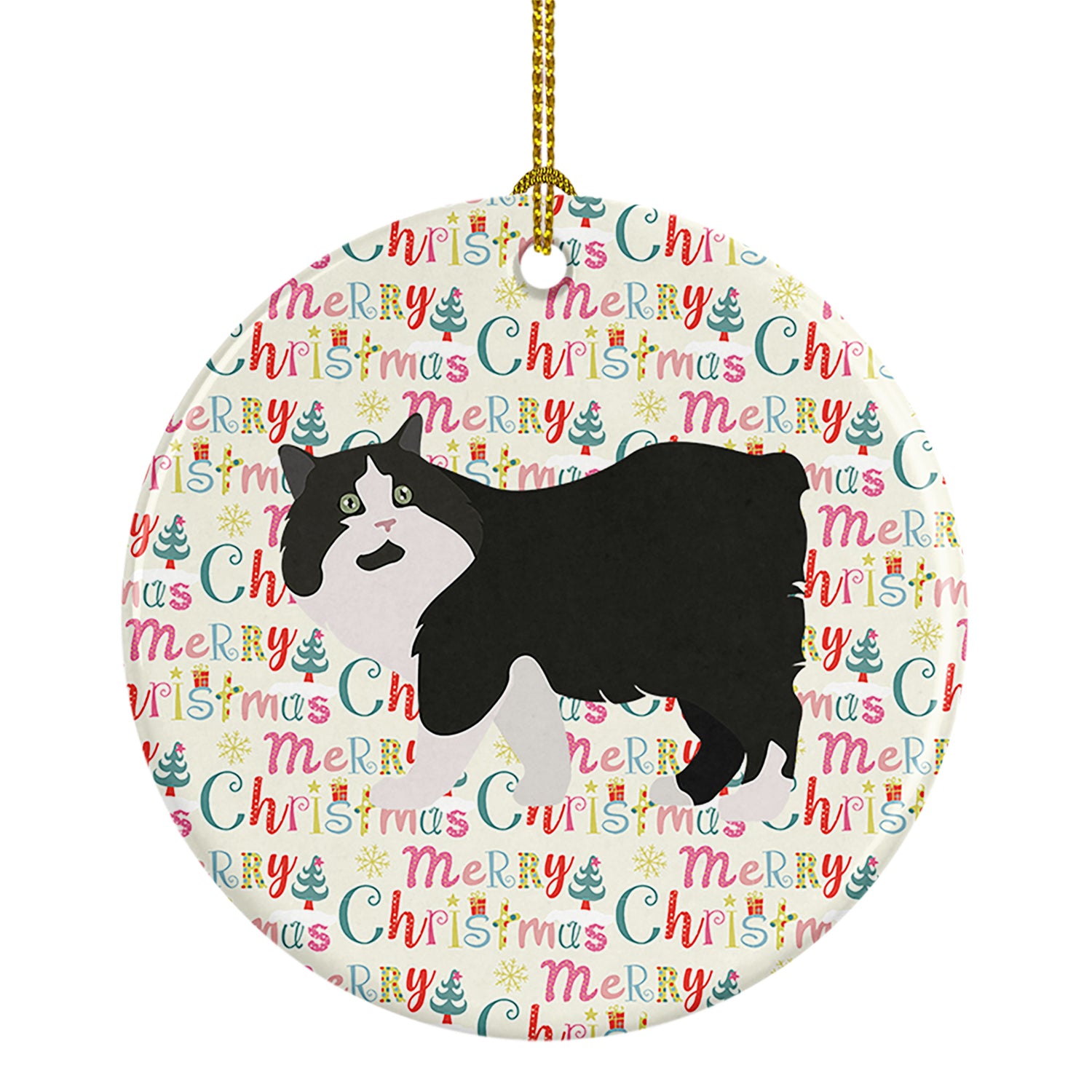 Buy this Cymric Cat Christmas Ceramic Ornament