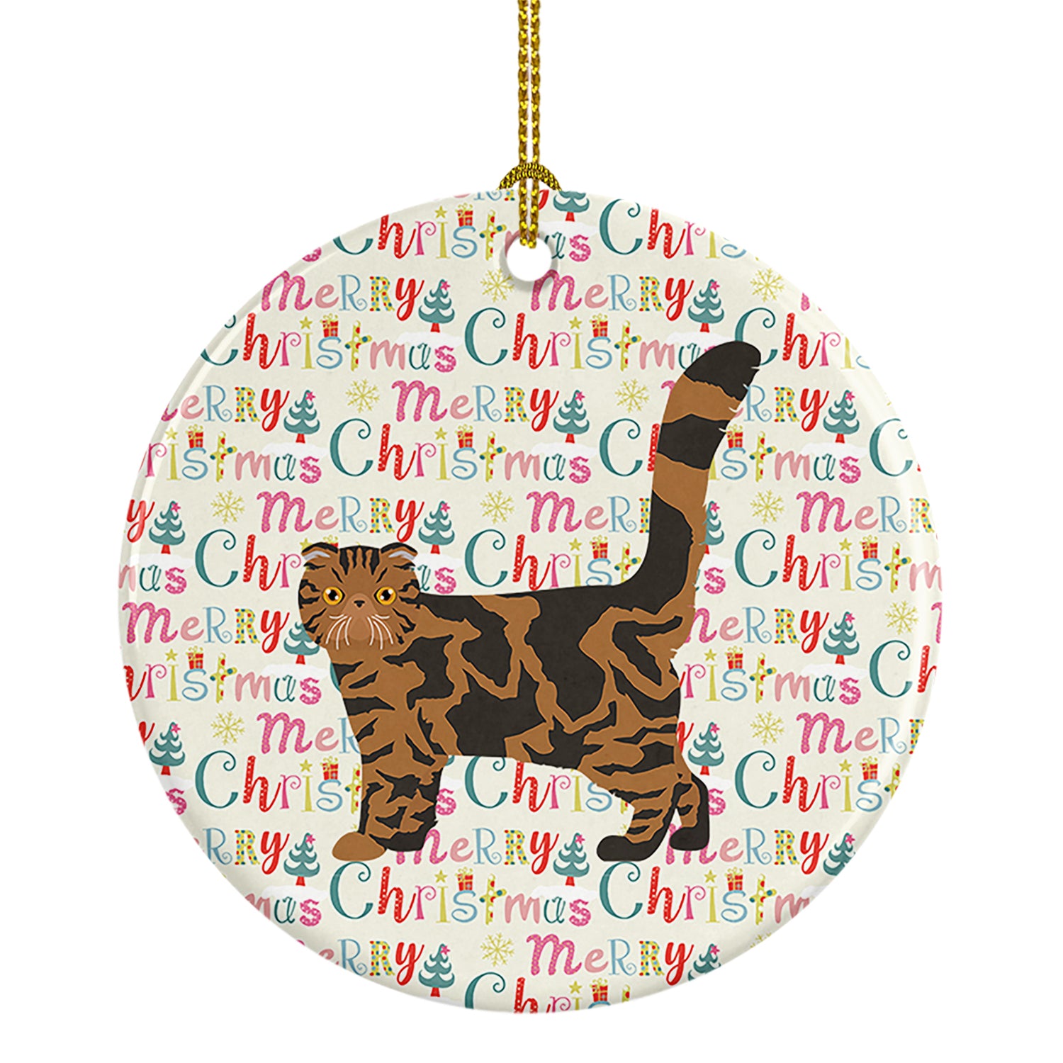Buy this Foldex Exotic Fold #2 Cat Christmas Ceramic Ornament