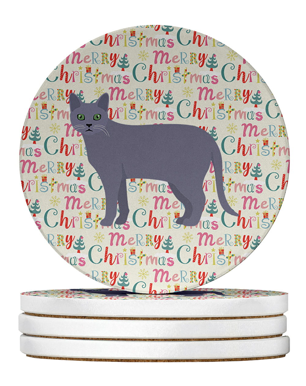 Buy this Korat #1 Cat Christmas Large Sandstone Coasters Pack of 4
