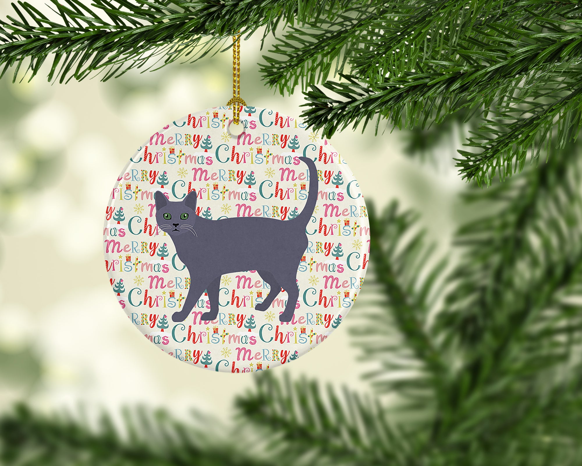 Buy this Korat #3 Cat Christmas Ceramic Ornament