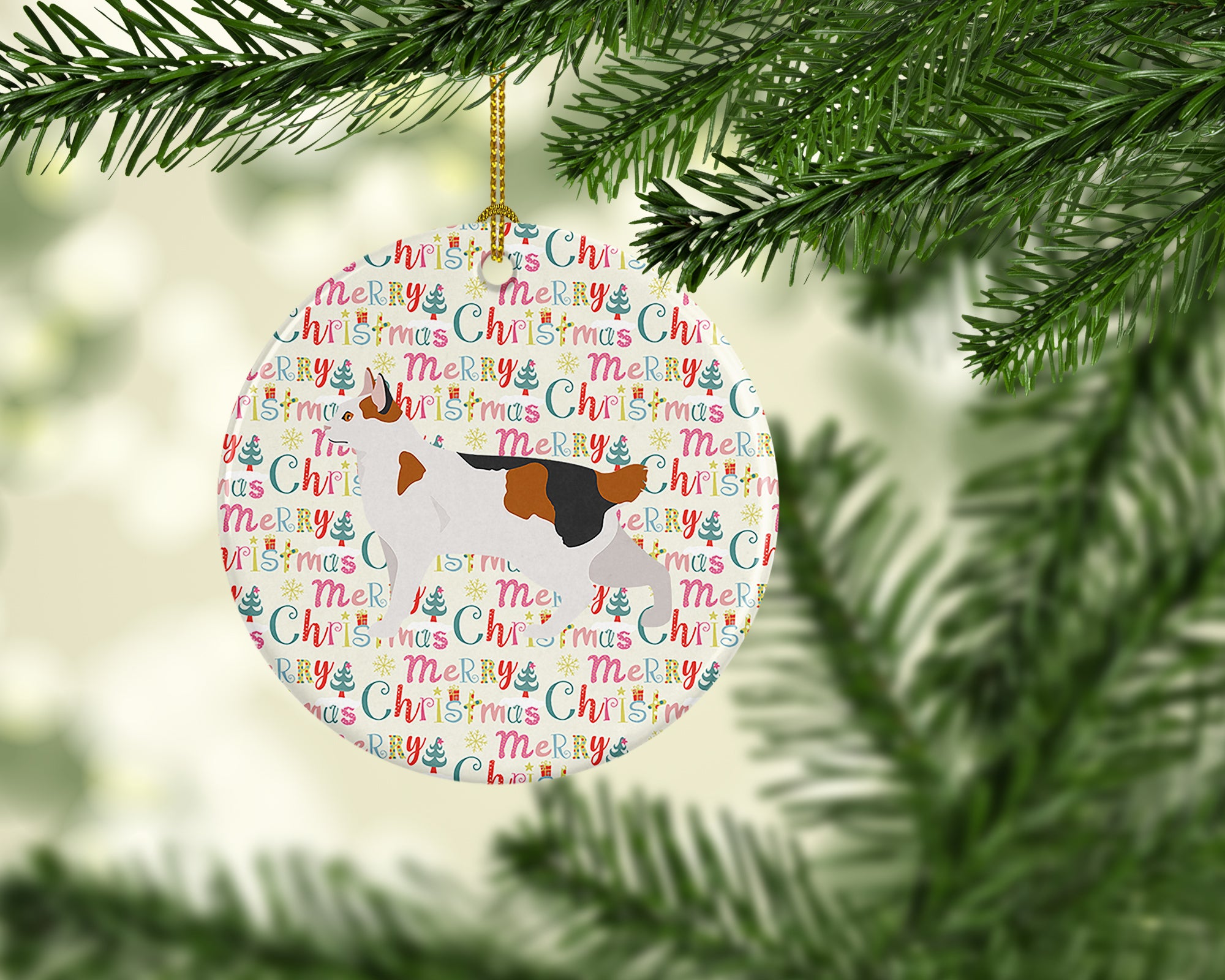 Buy this Korean Bobtail Cat Christmas Ceramic Ornament
