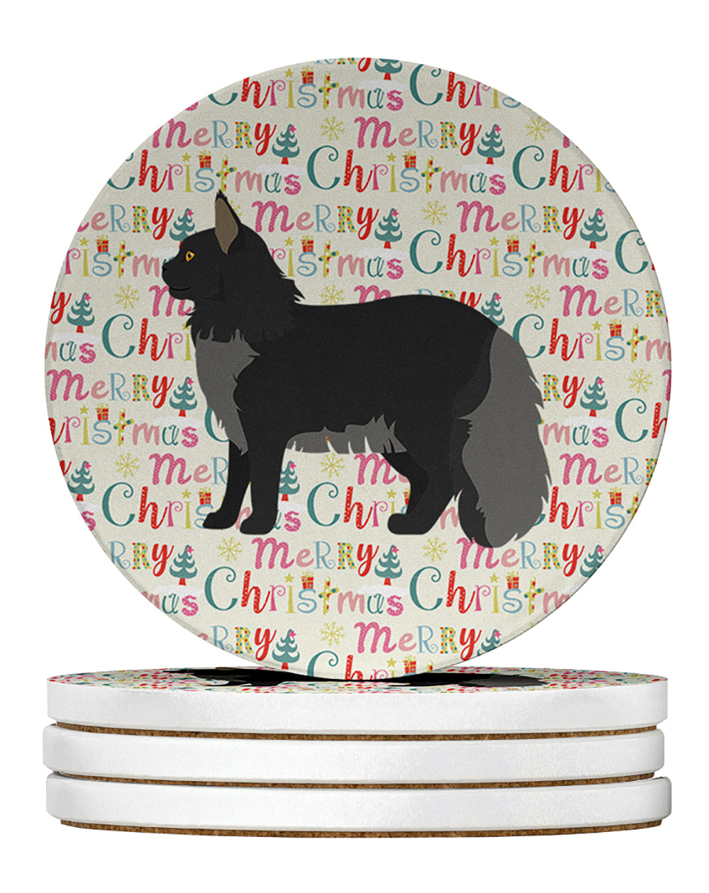 Buy this Maine Coon #2 Cat Christmas Large Sandstone Coasters Pack of 4