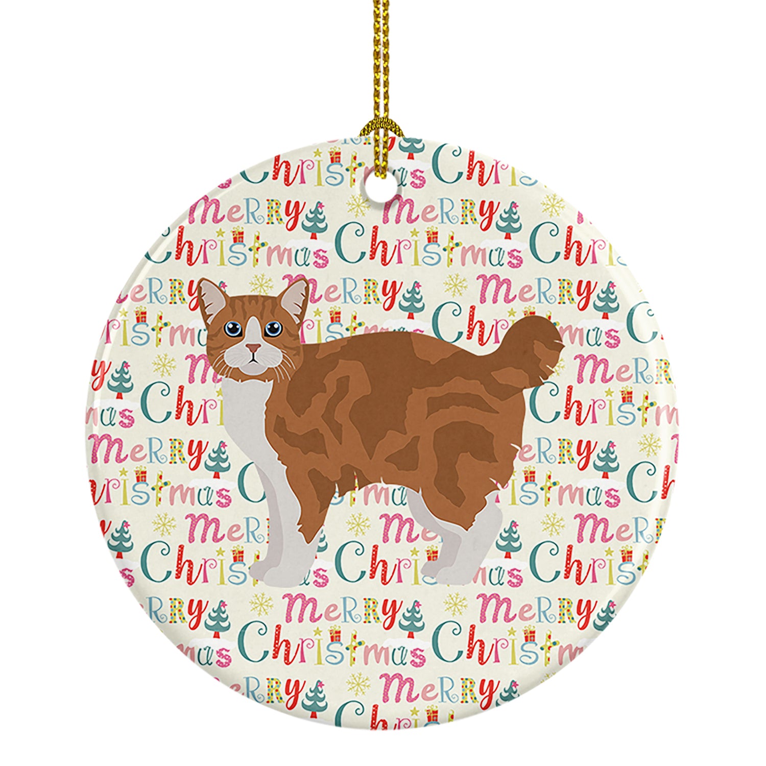 Buy this Manx #2 Cat Christmas Ceramic Ornament