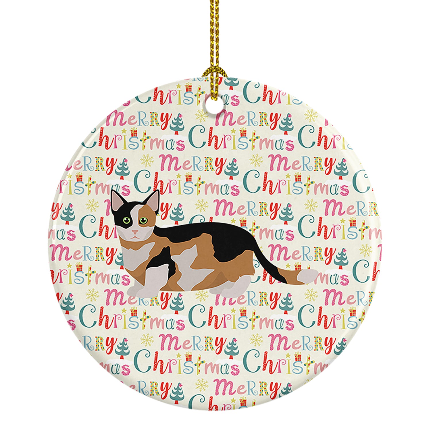 Buy this Munchkin Cat Christmas Ceramic Ornament
