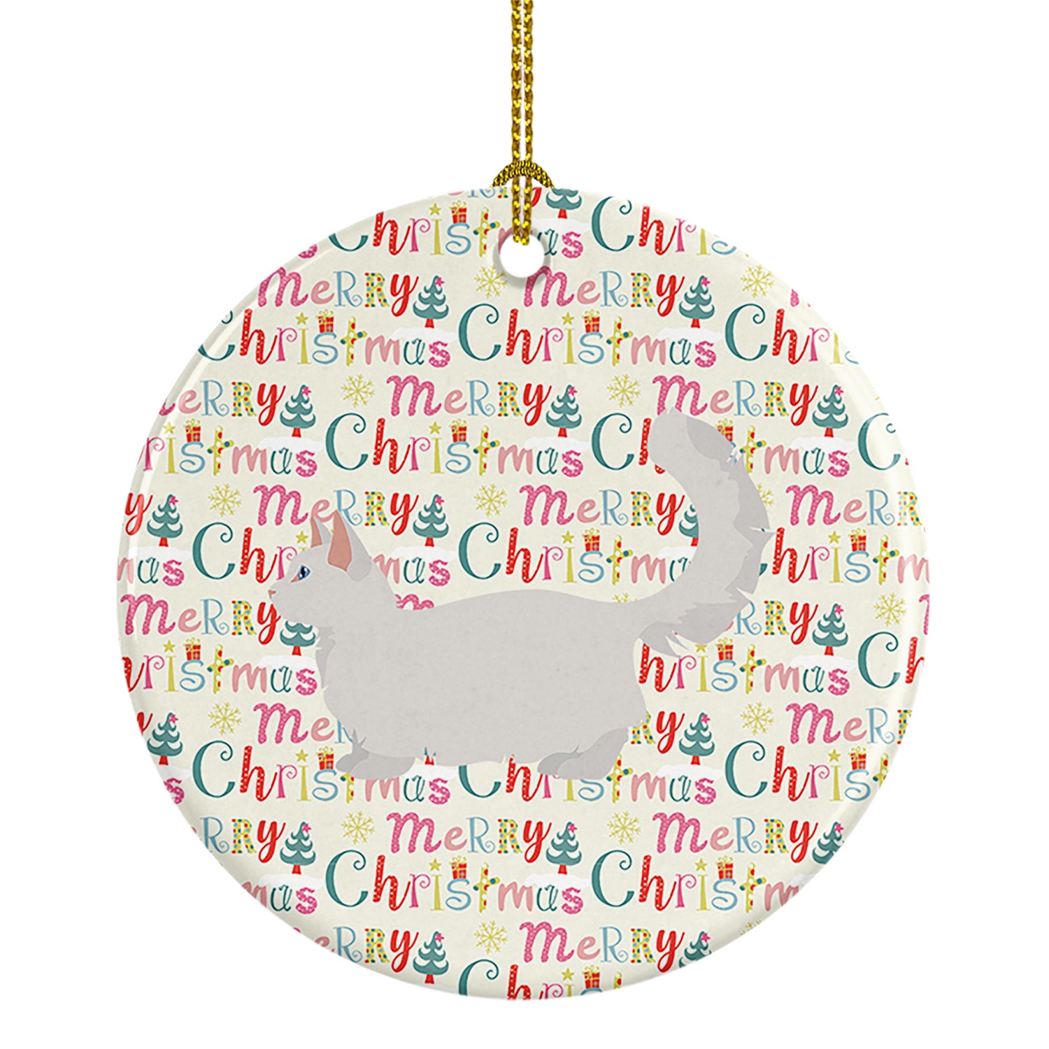 Buy this Munchkin #2 Cat Christmas Ceramic Ornament