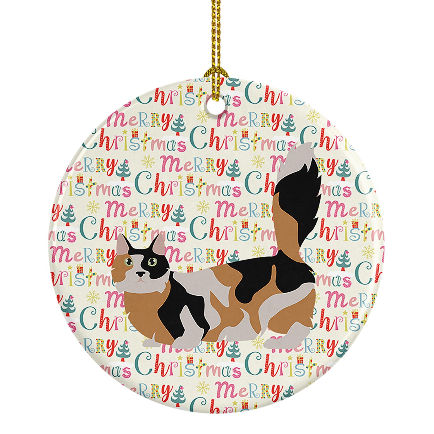 Buy this Munchkin #3 Cat Christmas Ceramic Ornament