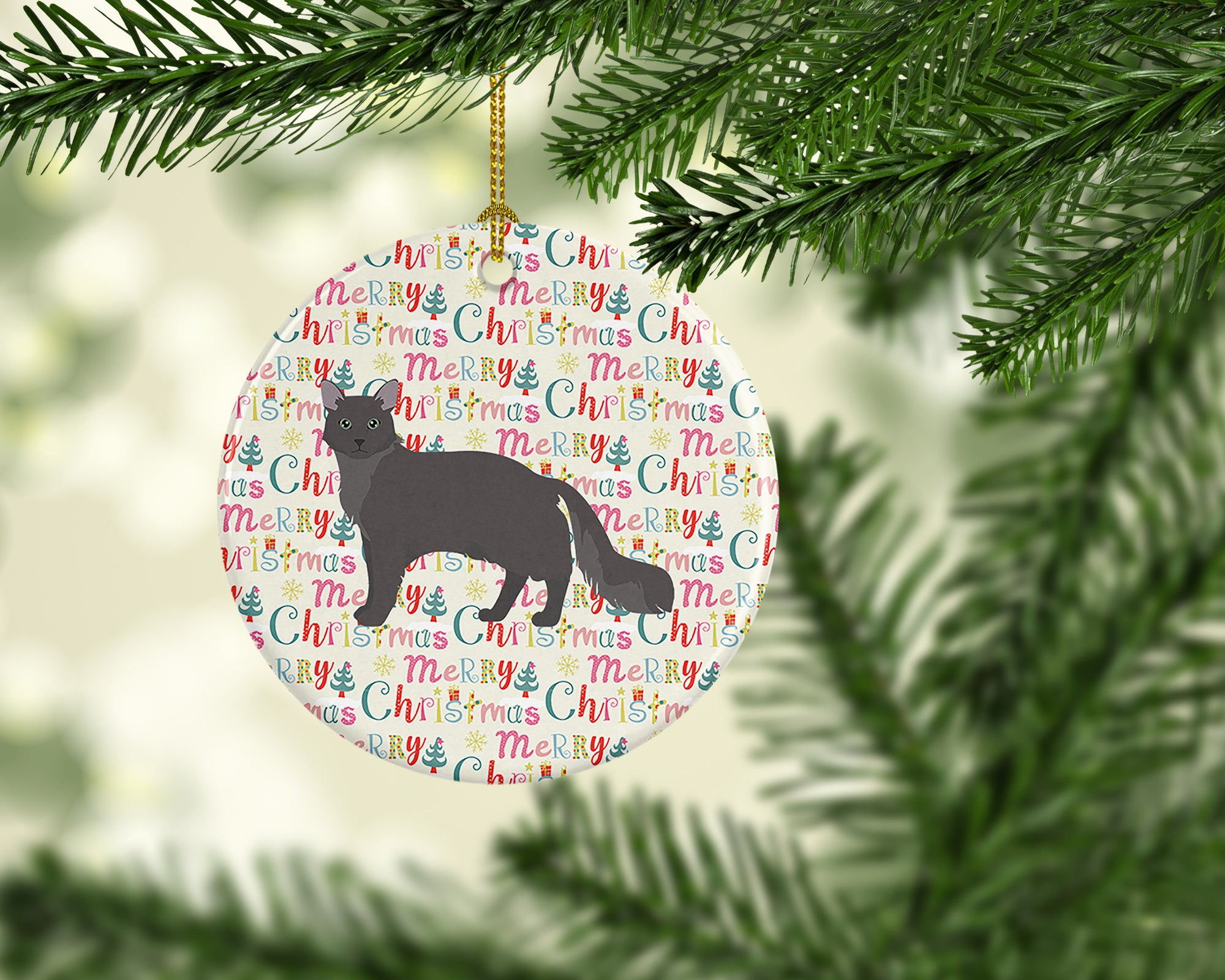Buy this Nebelung #1 Cat Christmas Ceramic Ornament