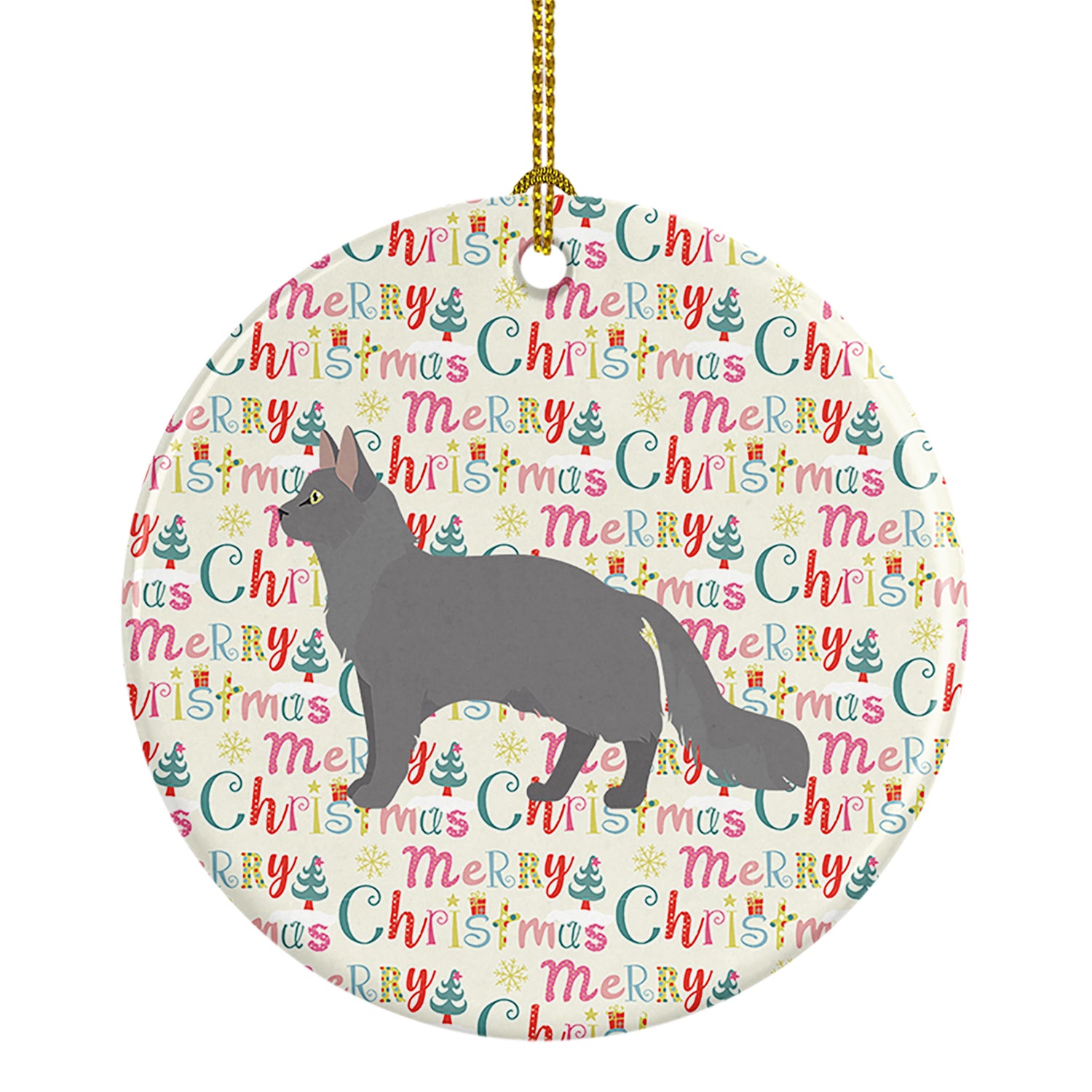 Buy this Nebelung #2 Cat Christmas Ceramic Ornament