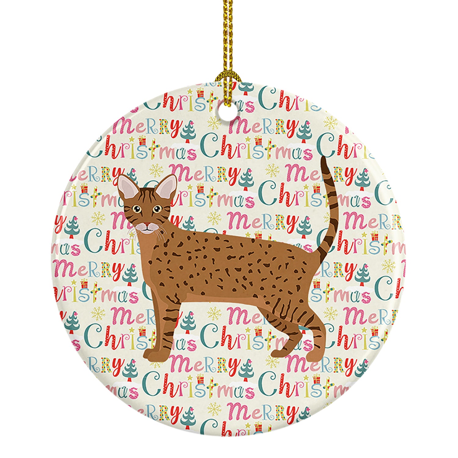 Buy this Ocicat Cat Christmas Ceramic Ornament