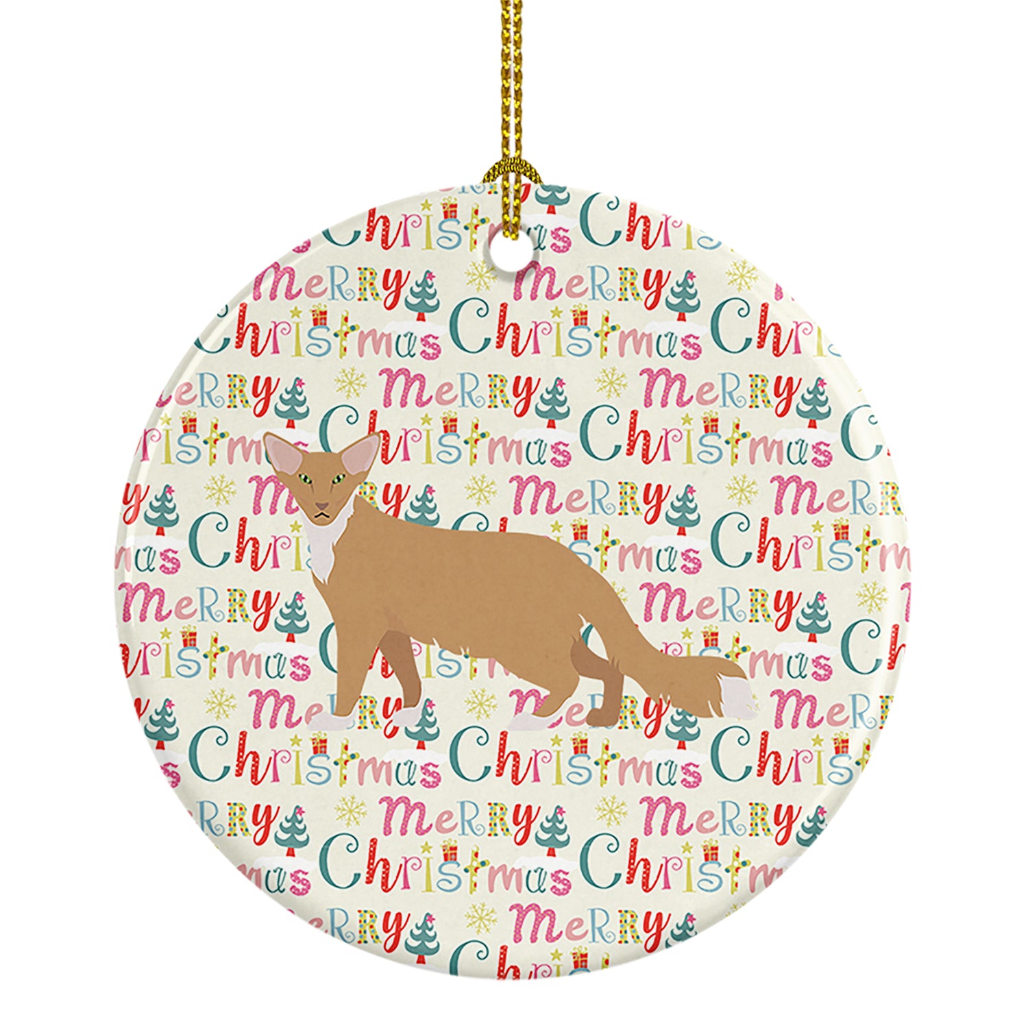 Buy this Oriental Longhair #2 Cat Christmas Ceramic Ornament