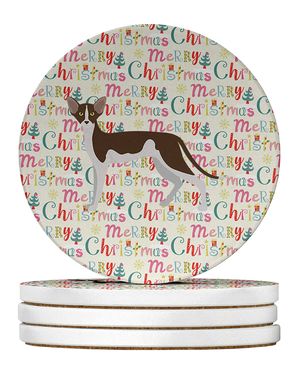 Buy this Oriental Shorthair #2 Cat Christmas Large Sandstone Coasters Pack of 4