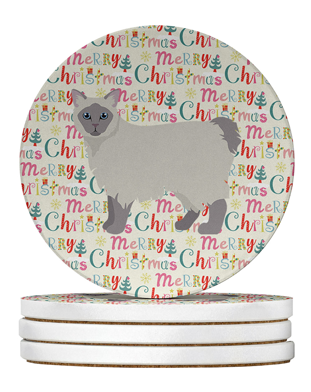 Buy this Owyhee Bob #1 Cat Christmas Large Sandstone Coasters Pack of 4