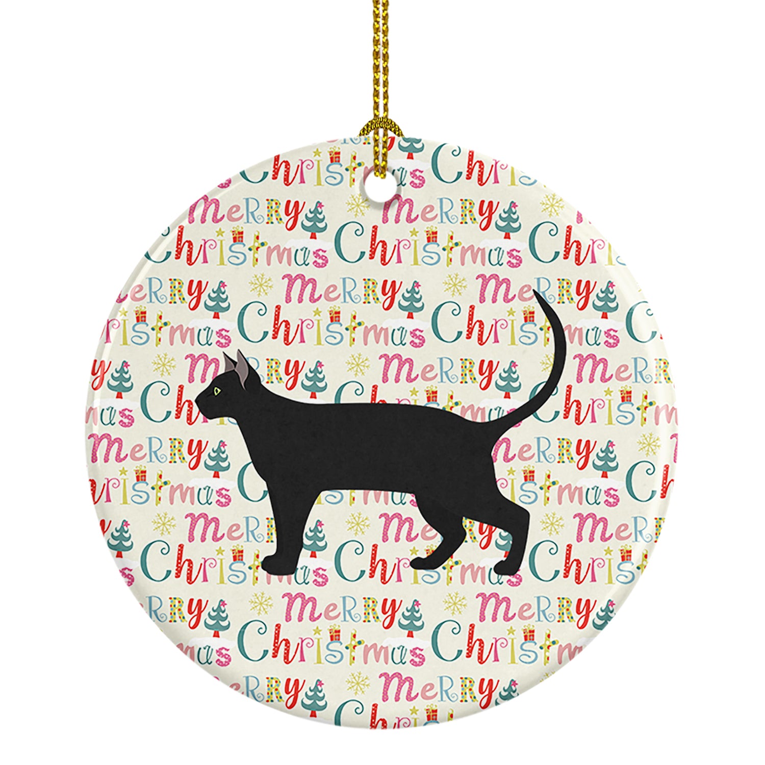 Buy this Pantherette Cat Christmas Ceramic Ornament