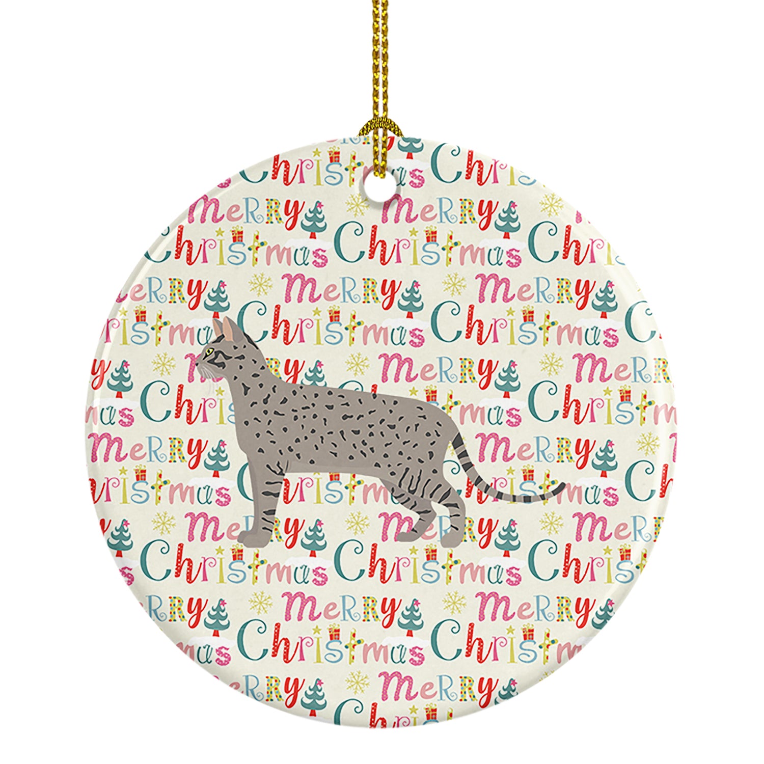 Buy this Safari #2 Cat Christmas Ceramic Ornament
