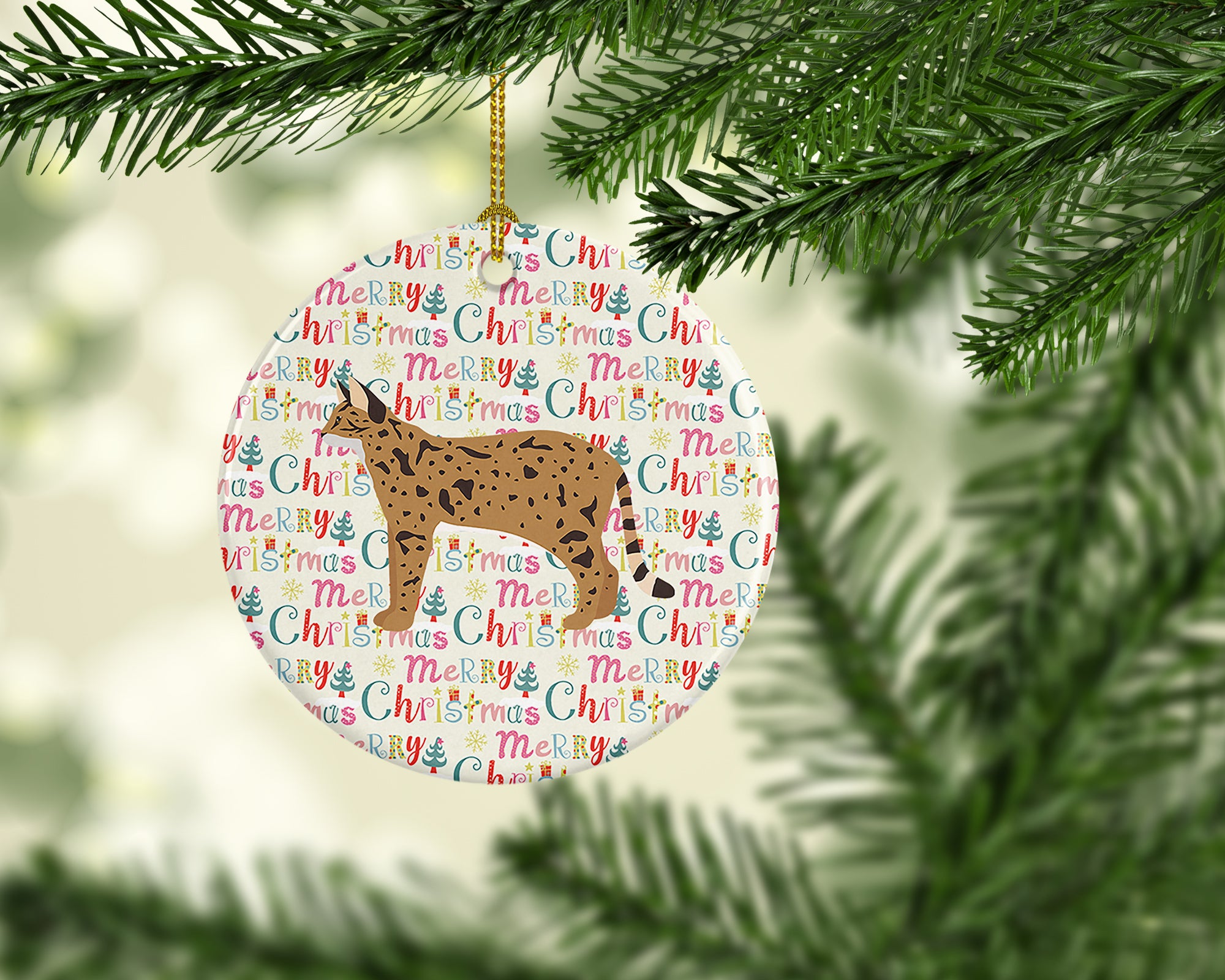 Buy this Savannah #2 Cat Christmas Ceramic Ornament