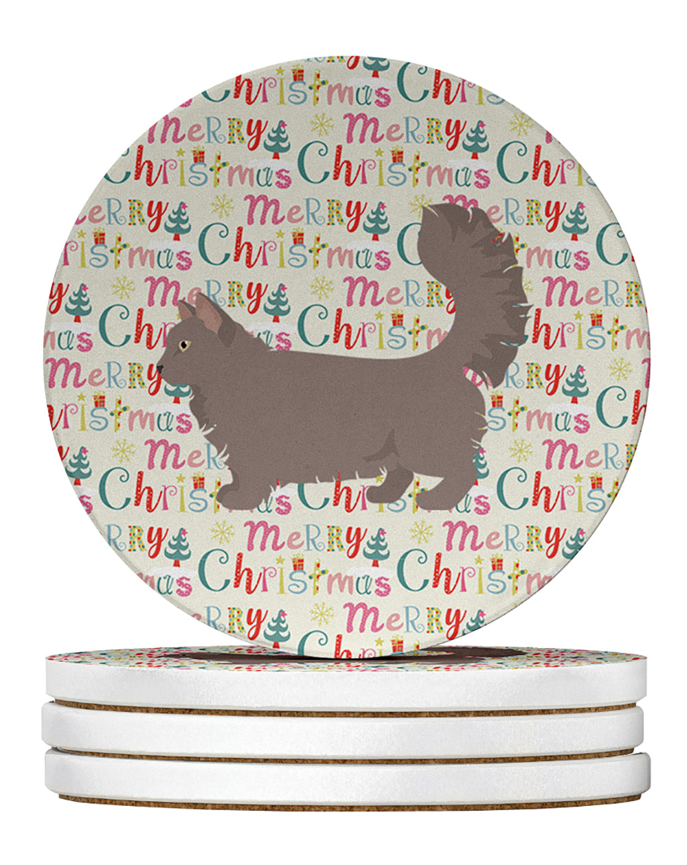 Buy this Skookum #2 Cat Christmas Large Sandstone Coasters Pack of 4
