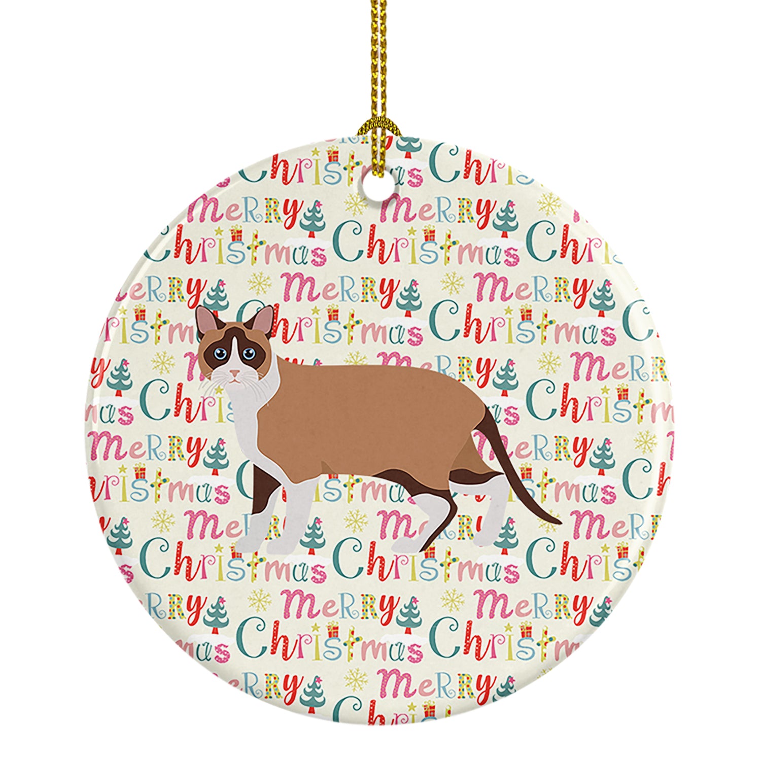 Buy this Snowshoe Cat Christmas Ceramic Ornament