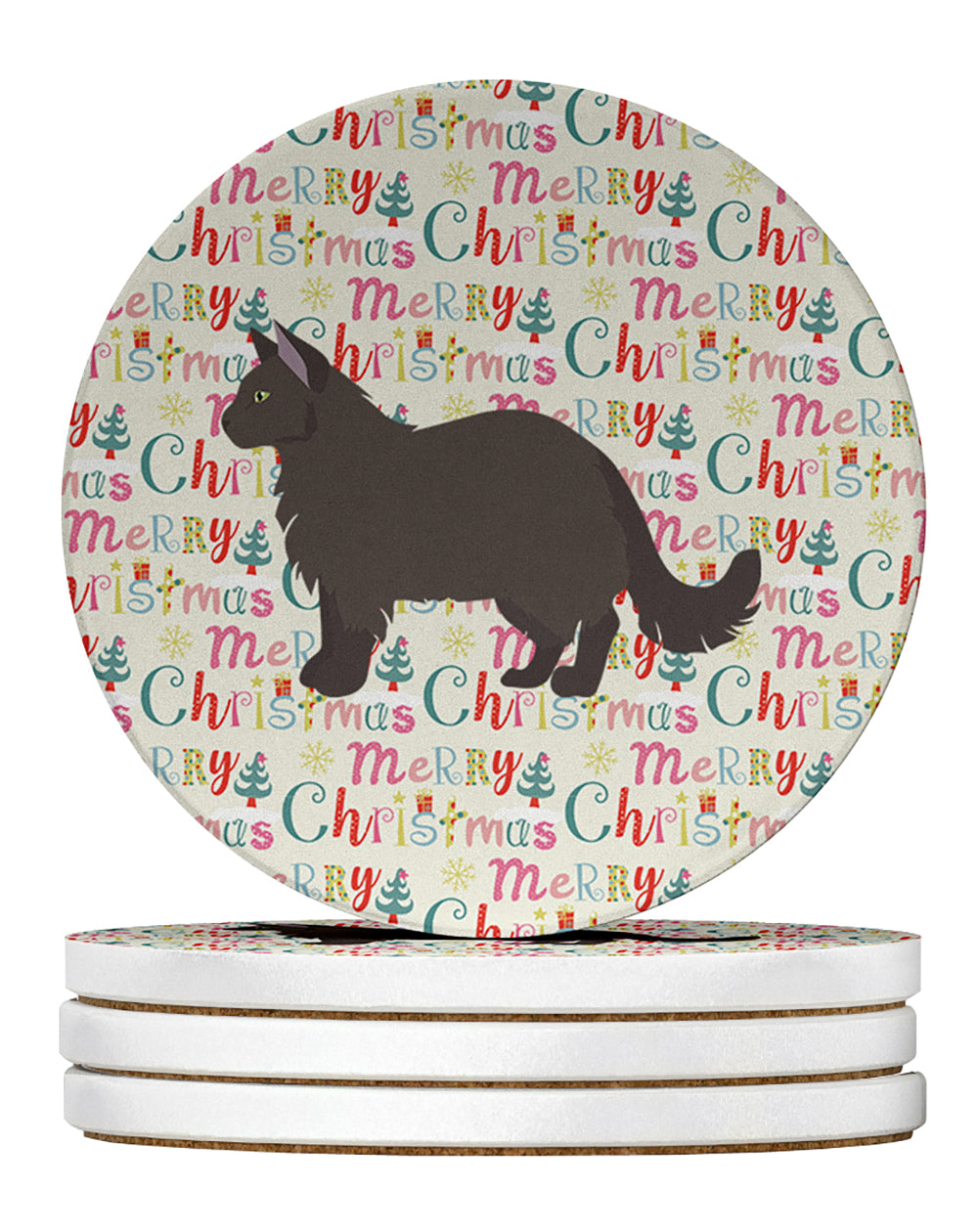 Buy this York Chocolate #2 Cat Christmas Large Sandstone Coasters Pack of 4