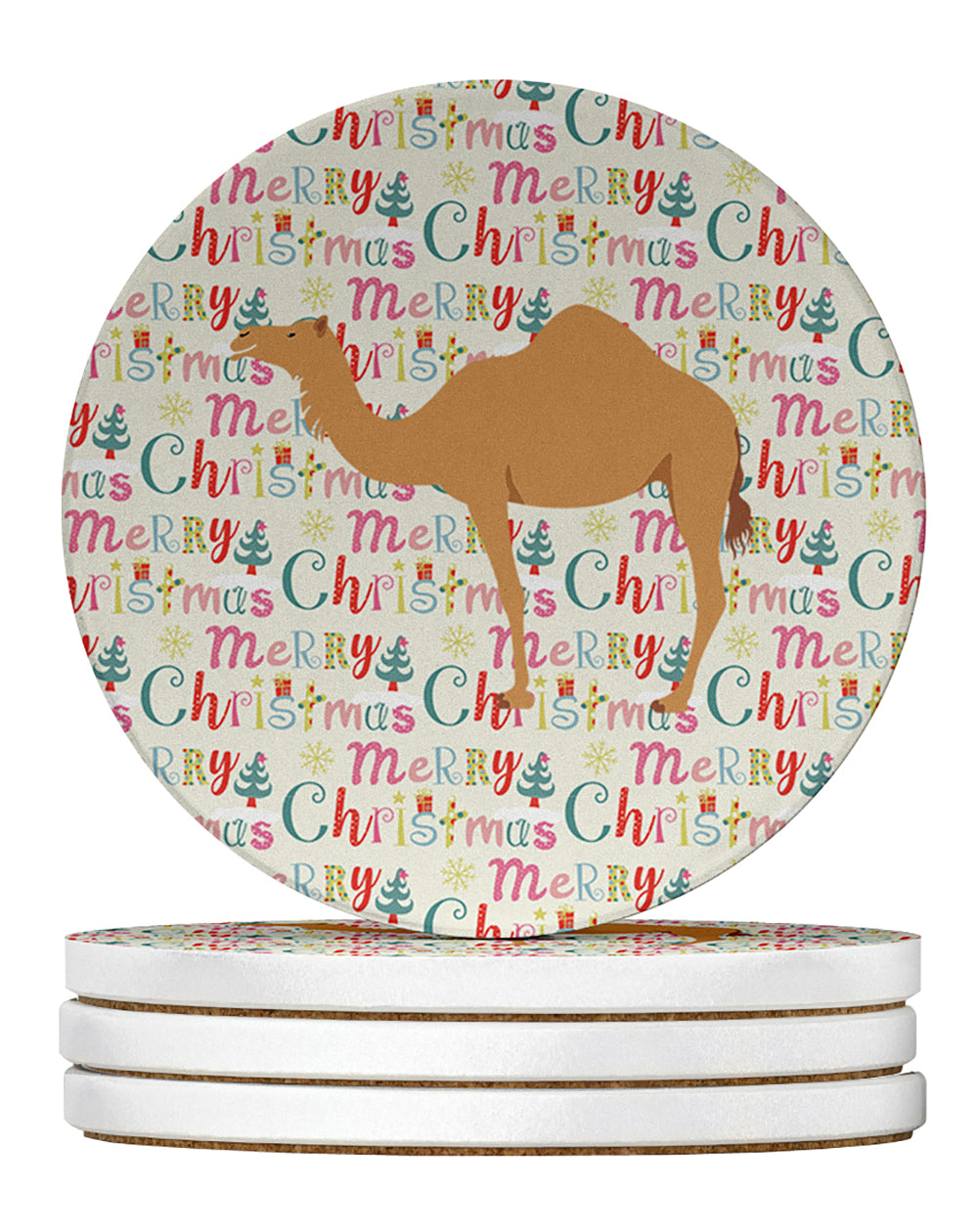 Buy this Arabian Camel Dromedary Christmas Large Sandstone Coasters Pack of 4