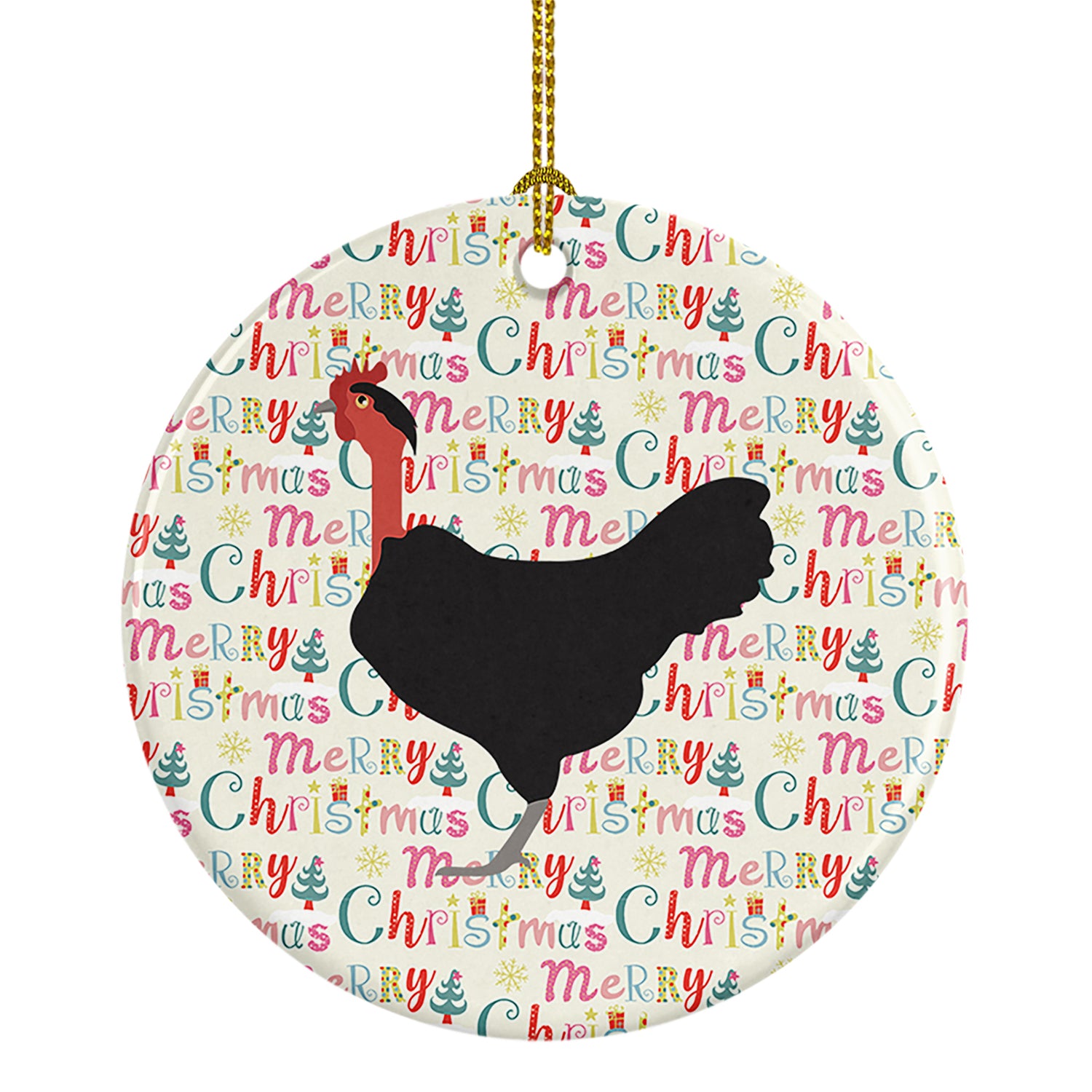 Buy this Naked Neck Chicken Christmas Ceramic Ornament