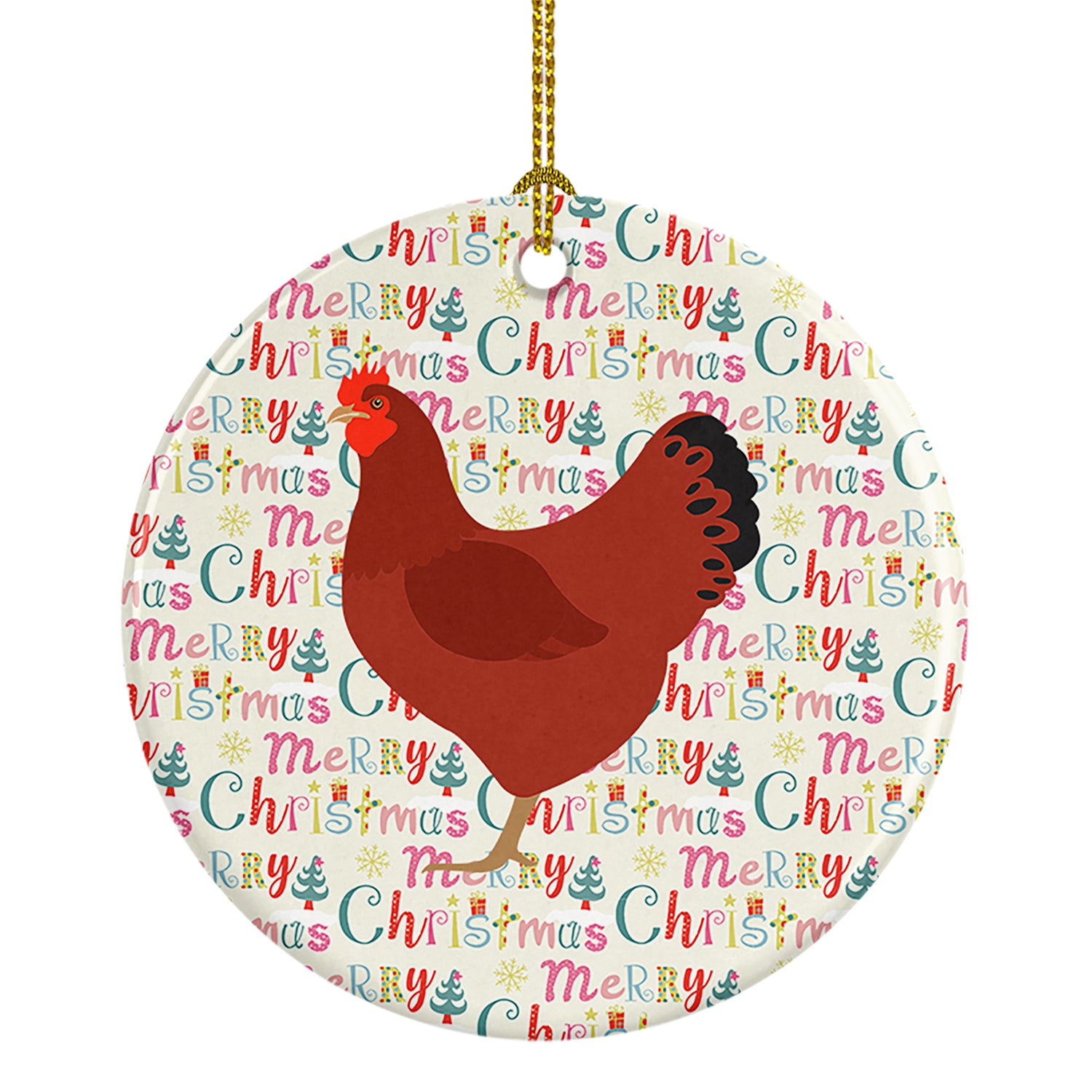 Buy this New Hampshire Red Chicken Christmas Ceramic Ornament
