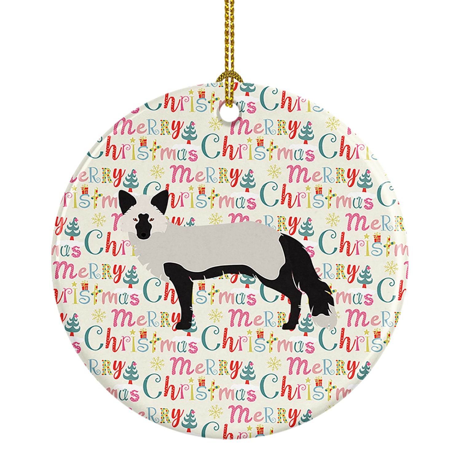 Buy this Silver Fox Christmas Ceramic Ornament