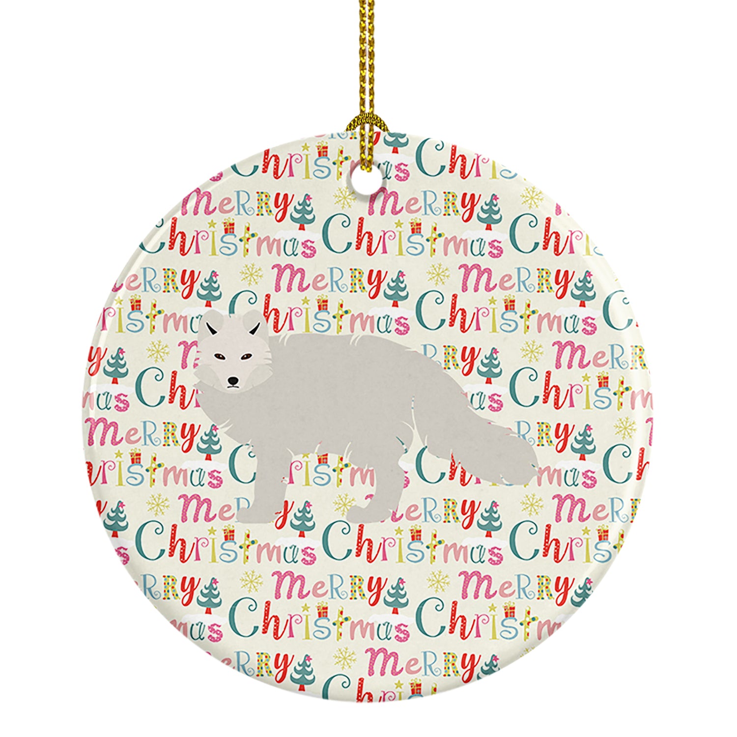 Buy this White Arctic Fox Christmas Ceramic Ornament