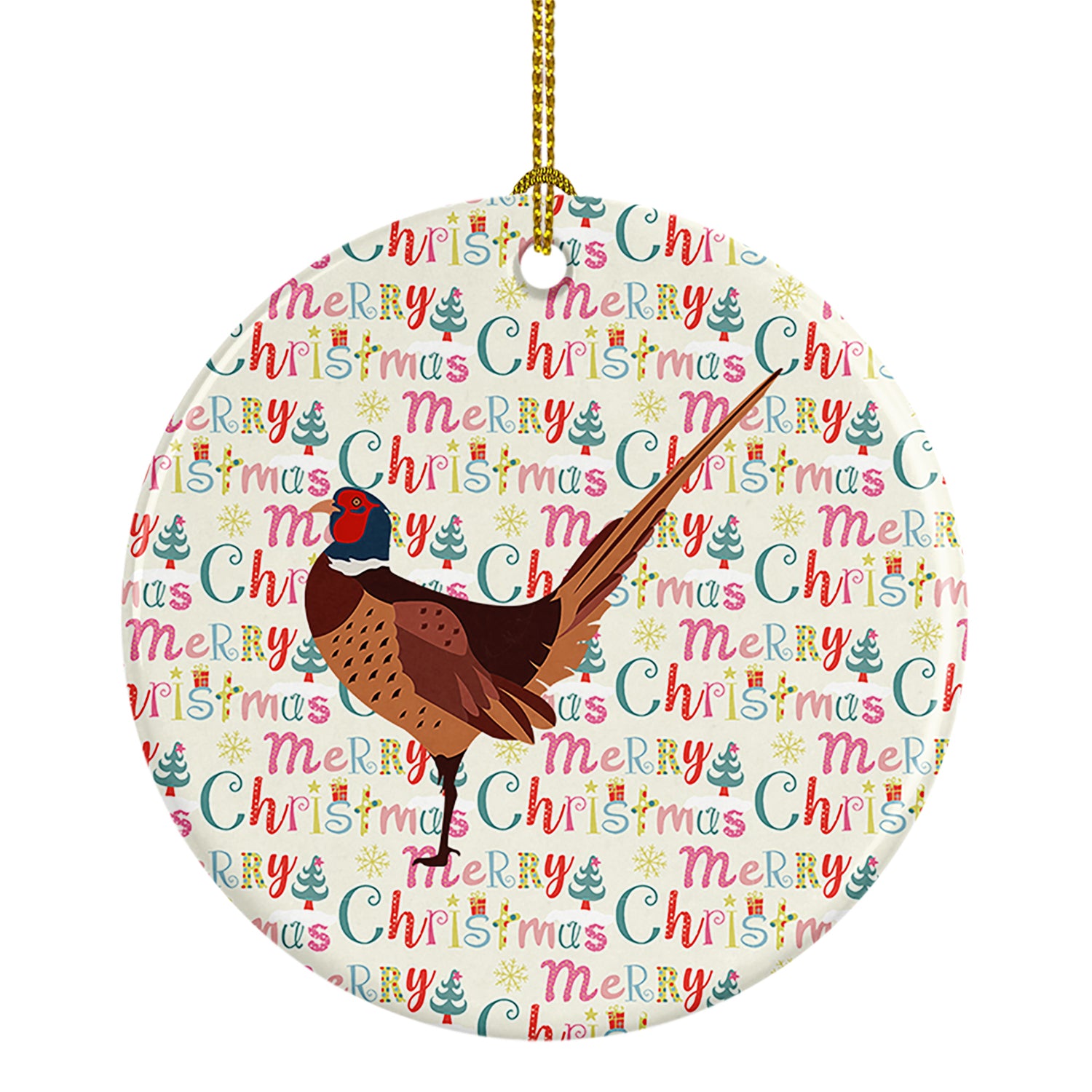 Buy this Ring-necked Common Pheasant Christmas Ceramic Ornament