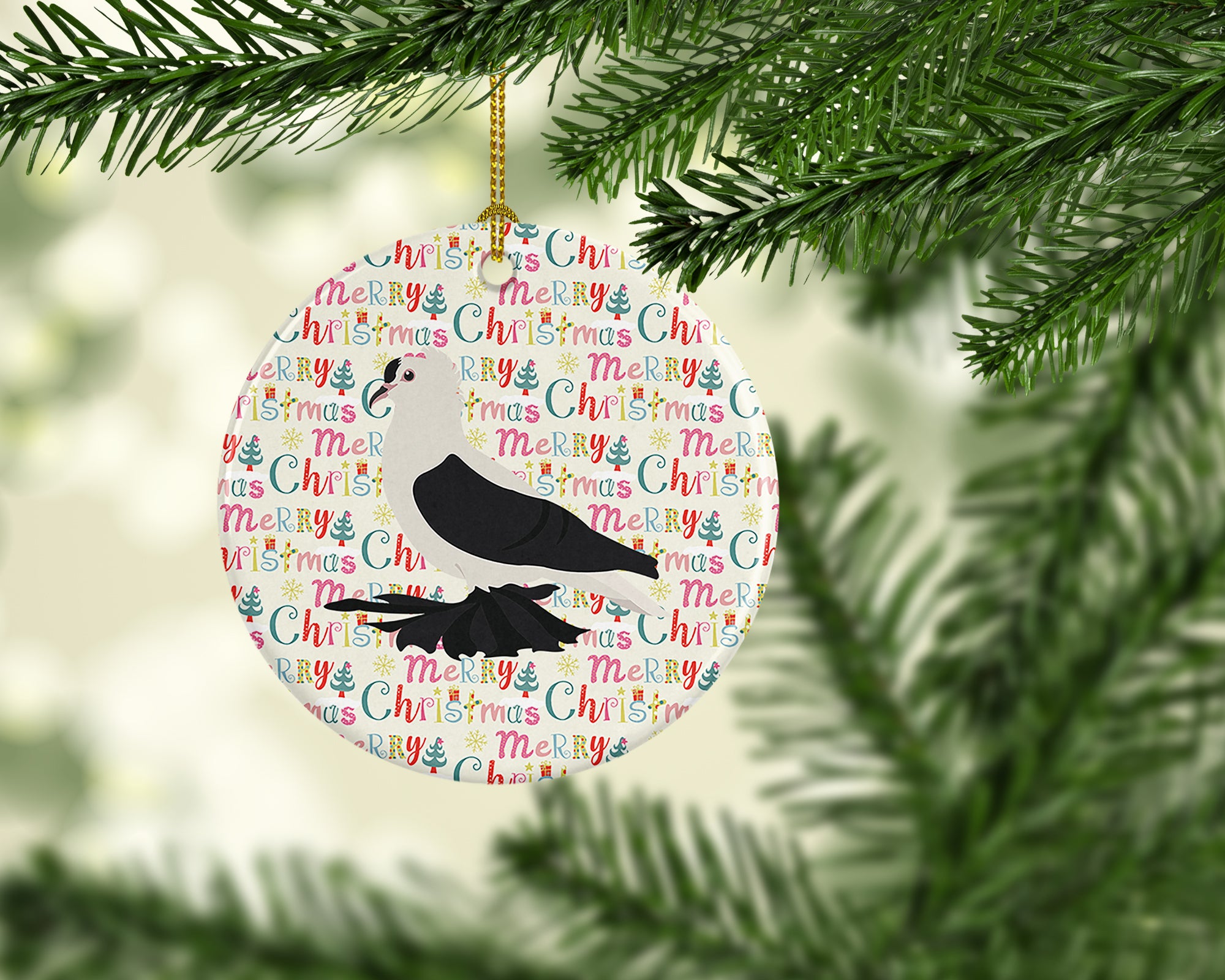 Buy this Saxon Fairy Swallow Pigeon Christmas Ceramic Ornament
