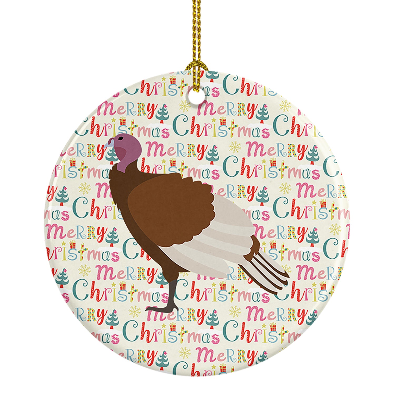 Buy this Bourbon Red Turkey Hen Christmas Ceramic Ornament