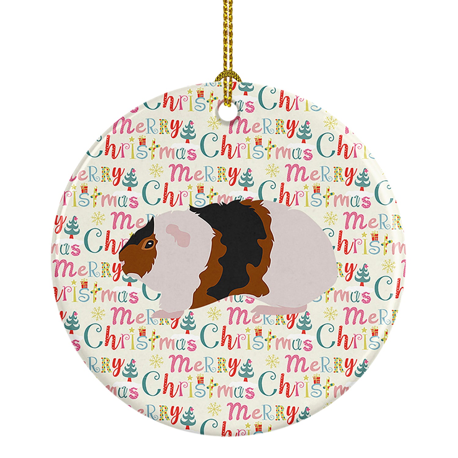 Buy this Teddy Guinea Pig Christmas Ceramic Ornament