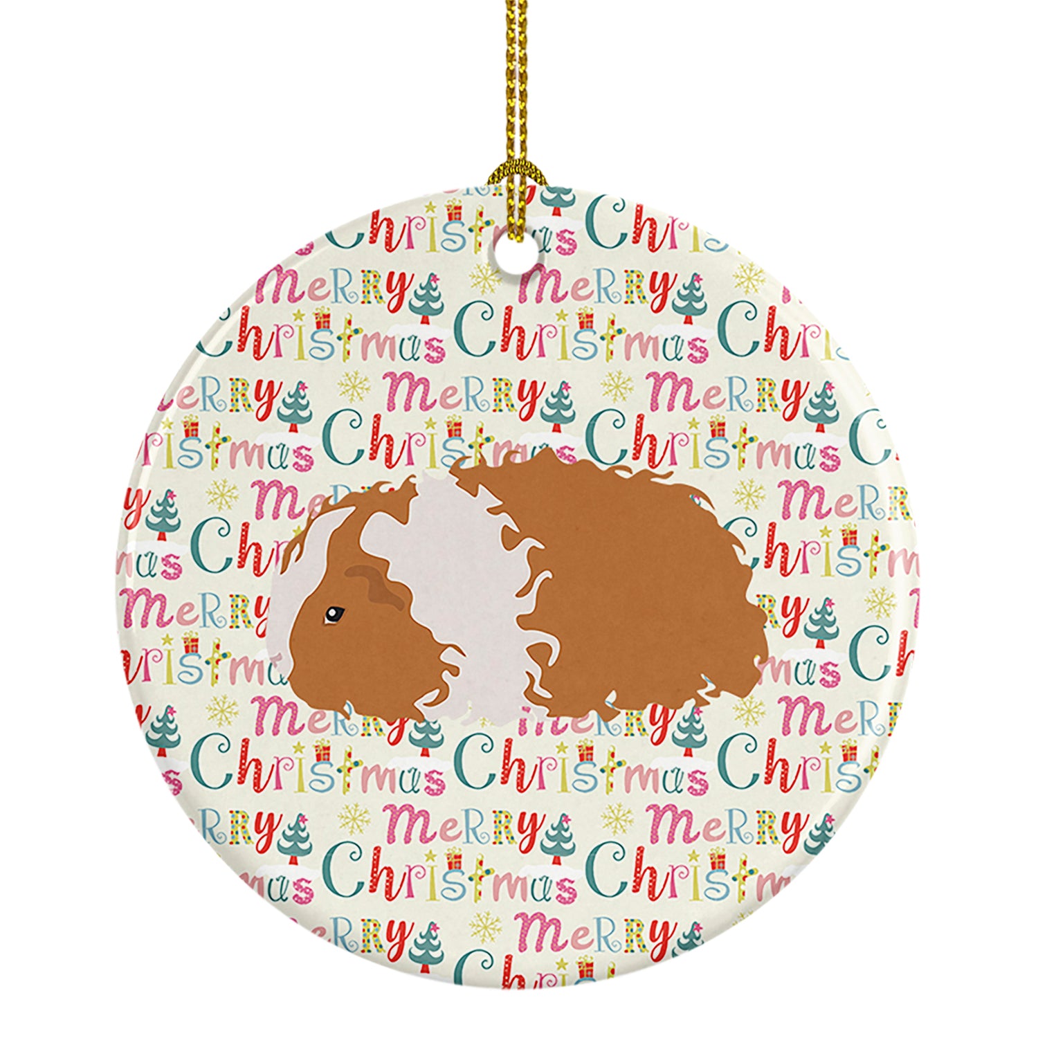 Buy this Texel Guinea Pig Christmas Ceramic Ornament