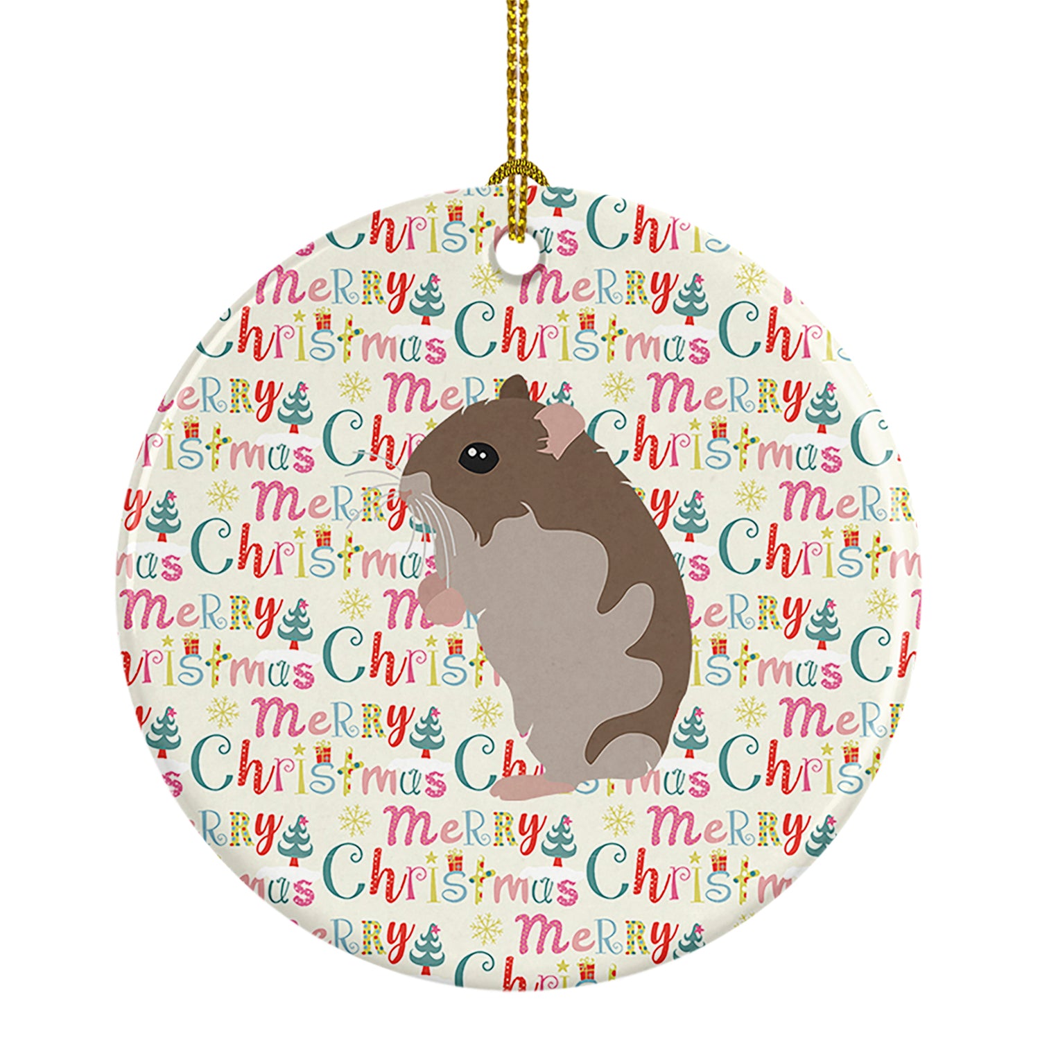 Buy this Dwarf Hamster Christmas Ceramic Ornament